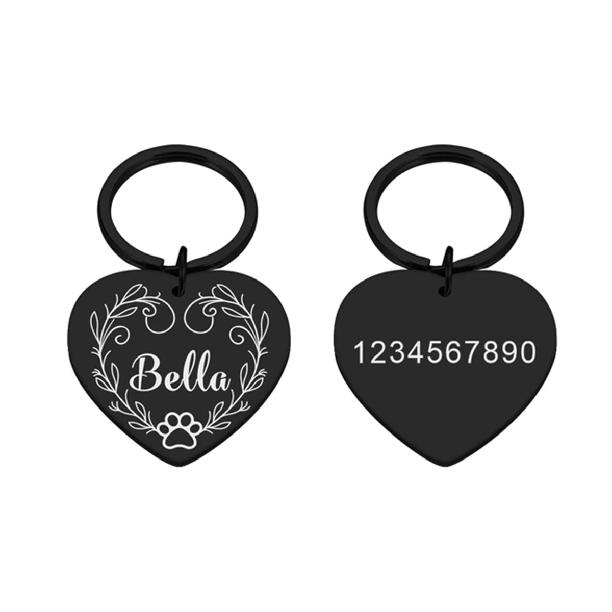 1 Pc Nice Dog Paw Prints and Vine Customized Text Cat Dog ID Tag Name with Cute