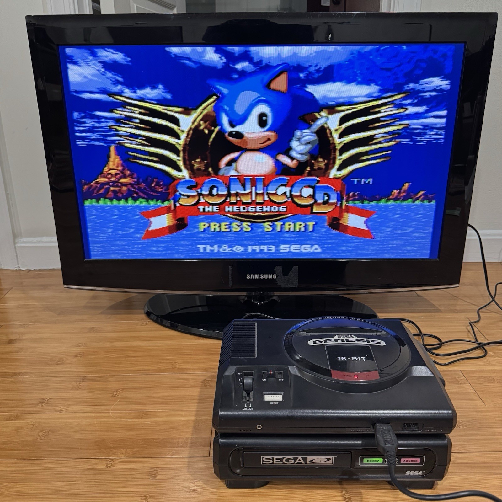 SEGA CD Model 1 + Genesis Working Tested! RARE JVC TRANSPORT! OEM CONTROL POWER