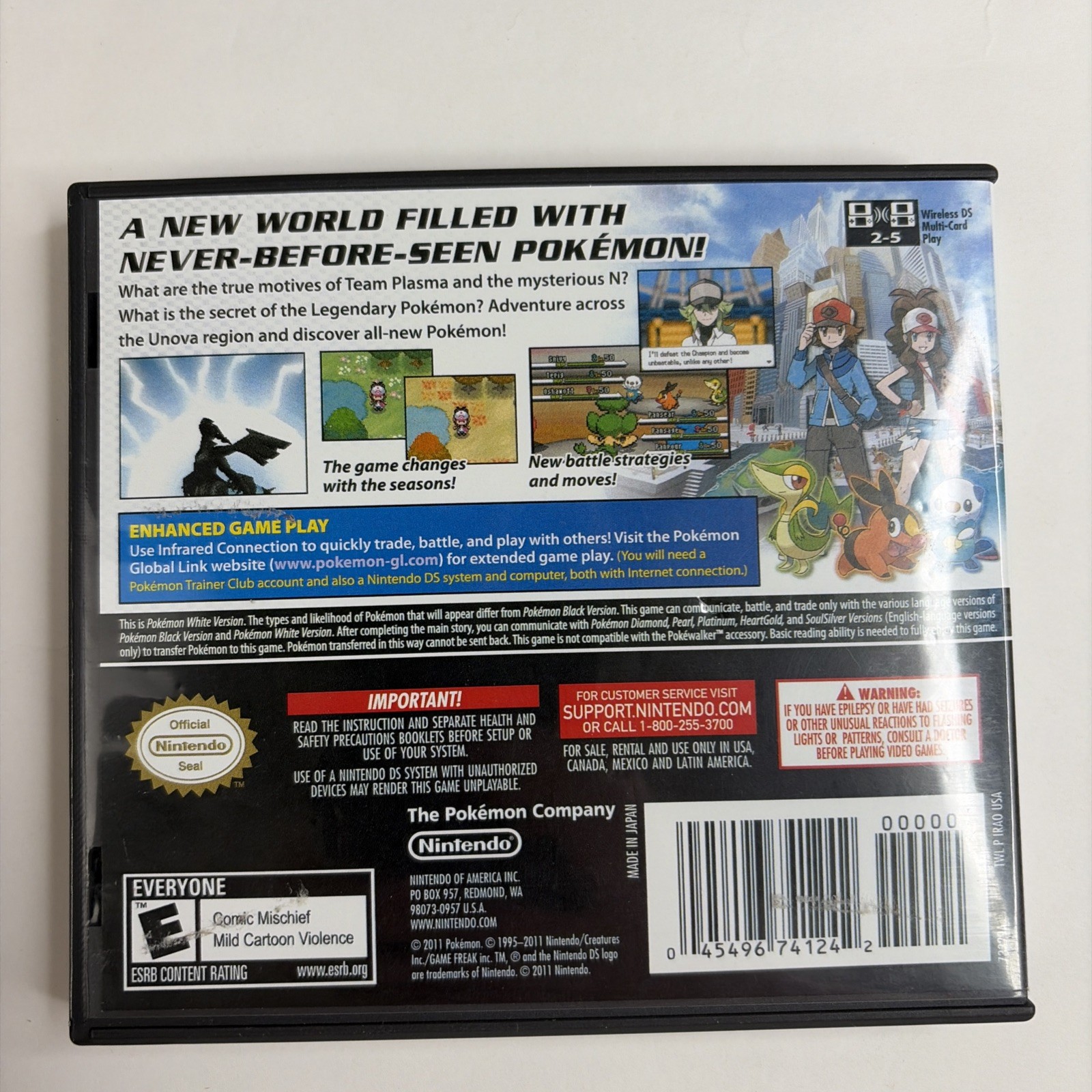 Pokémon Black And White Version In Box Nintendo DS Authentic Lot Of 2 Games