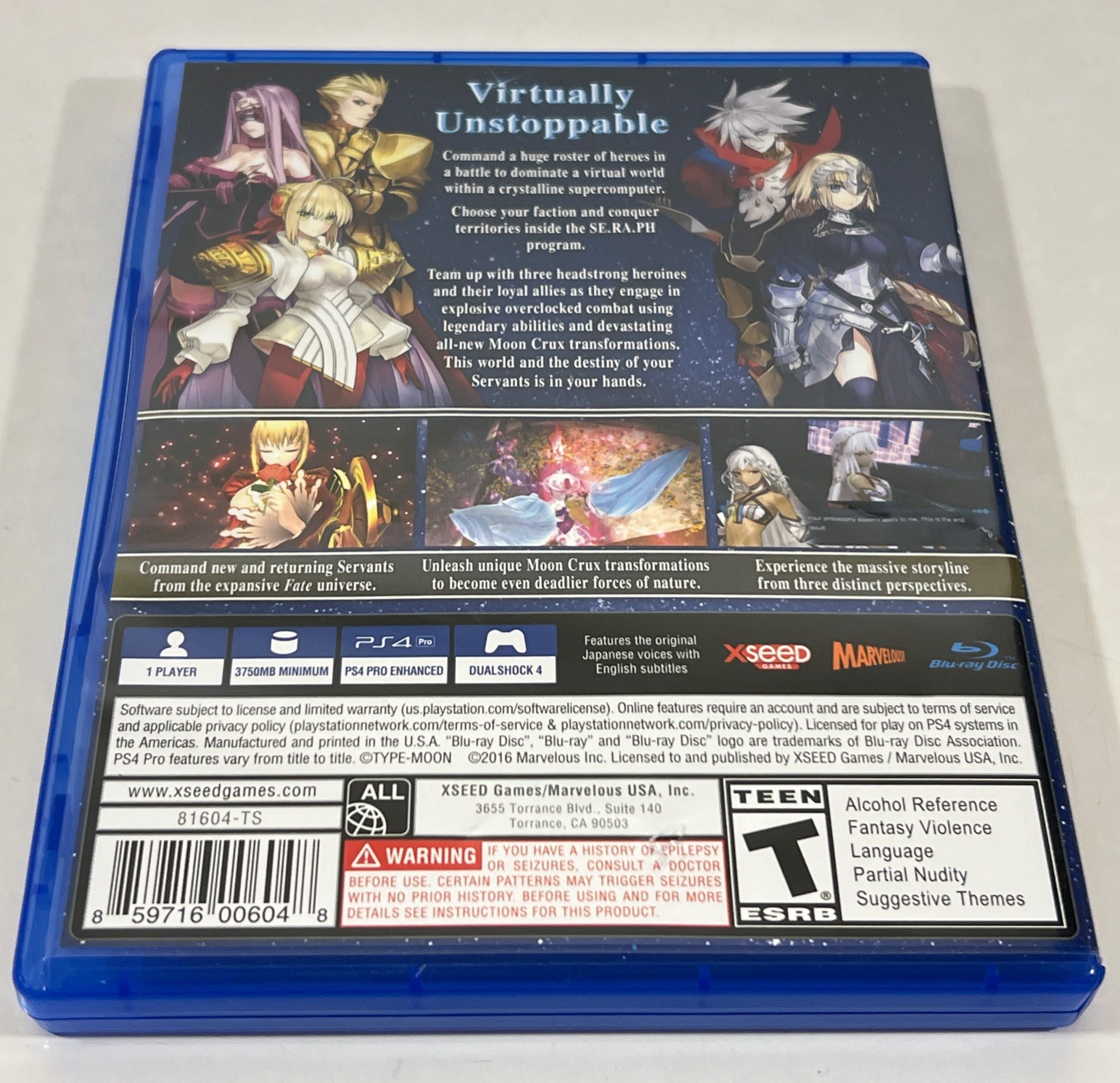 Fate/Extella: The Umbral Star (Sony PlayStation 4, 2016) Complete