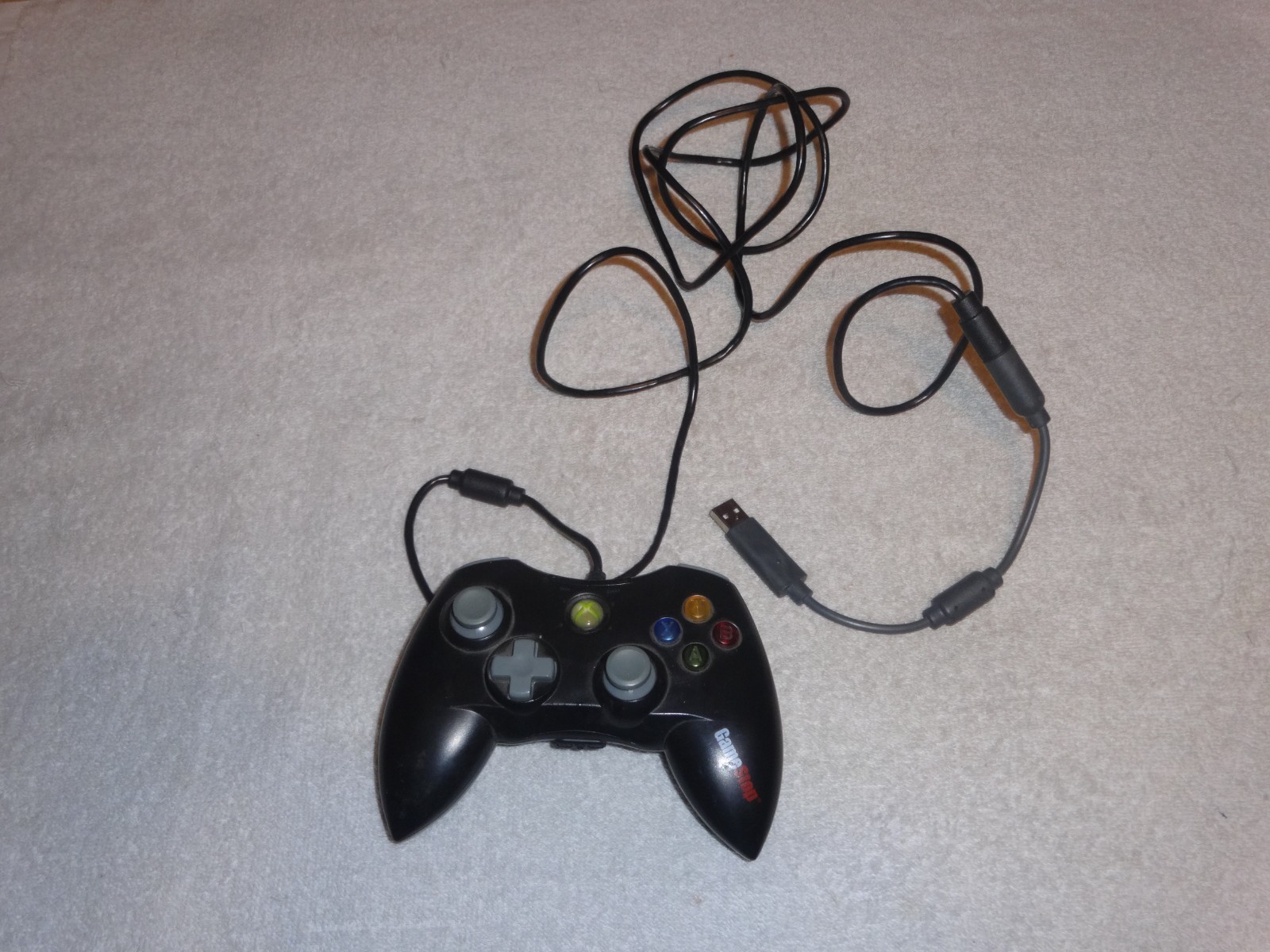 Microsoft Xbox MadCatz Wired Black And Gray Controller RARE GAME STOP LOGO! 0142