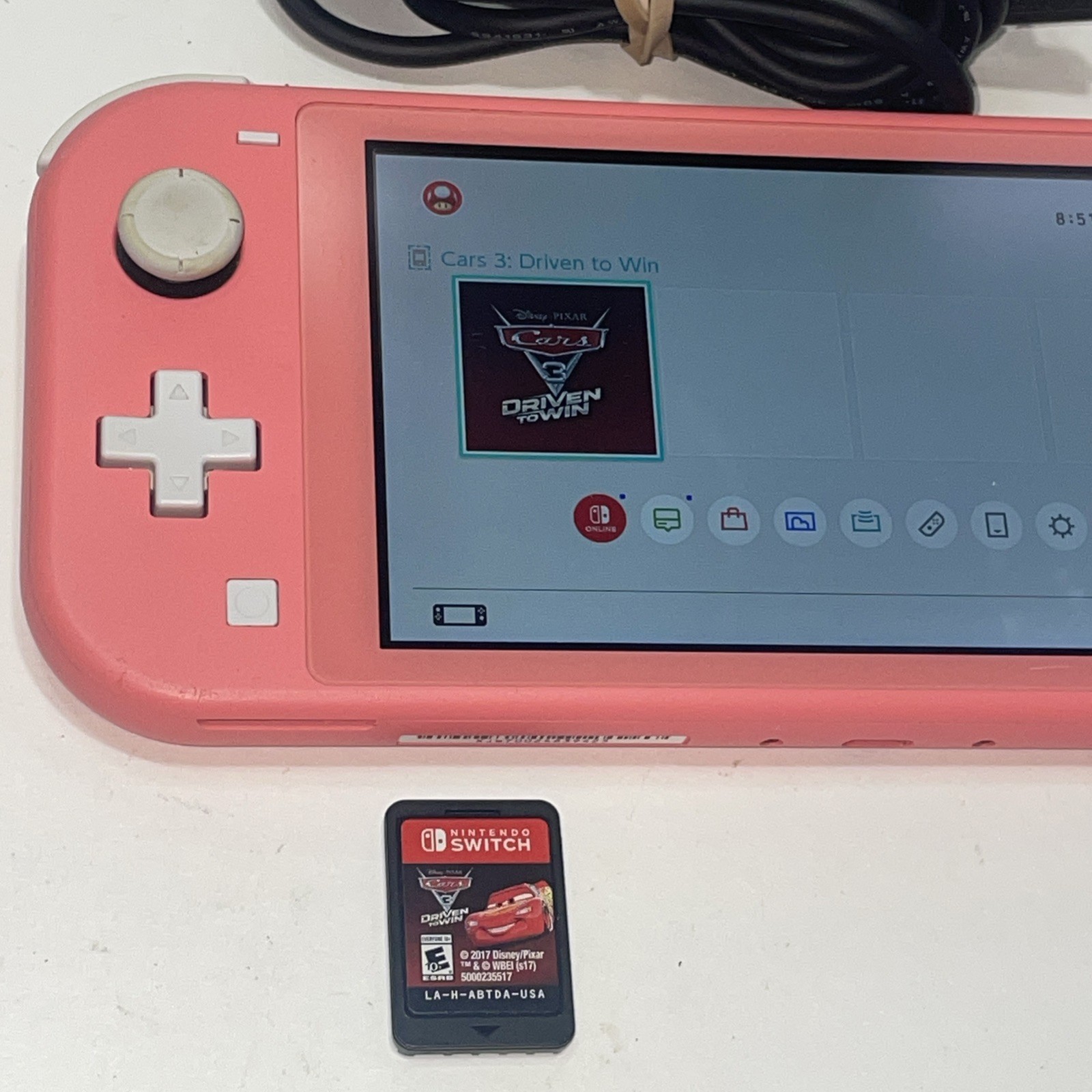 Nintendo Switch Lite Coral HDH-001 32GB W/ Charger & Cars 3 Game Tested READ