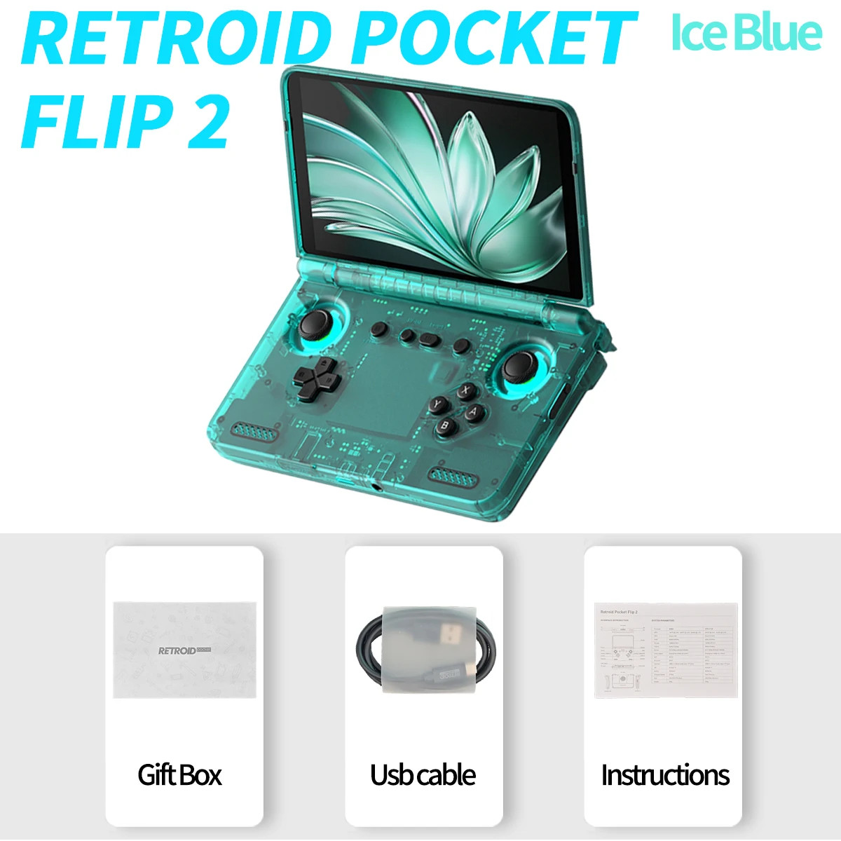 2025 Flip2 Retro Handheld Game Console Android13 5.5″ AMOLED PSP PS2 WiFi BT