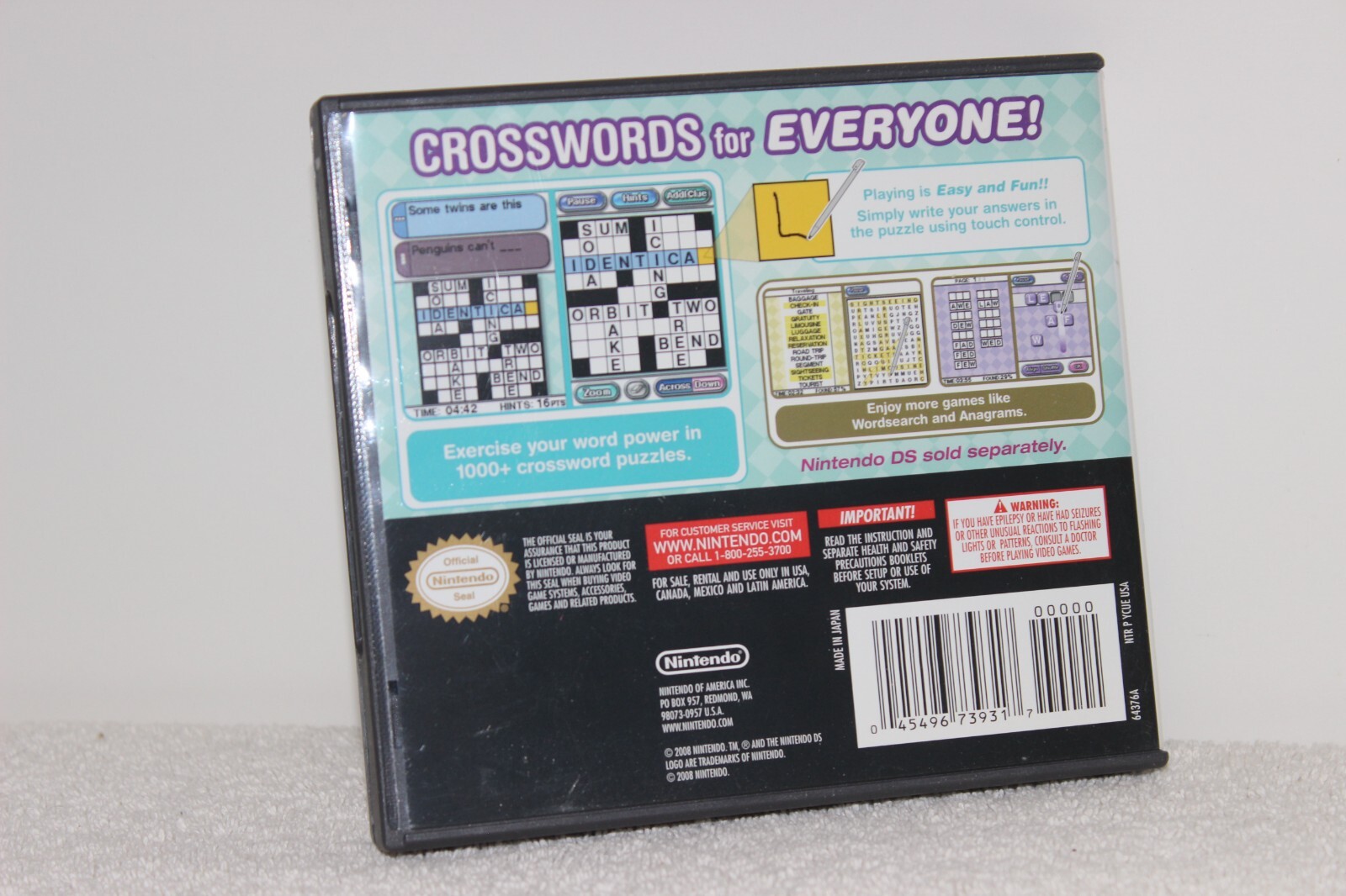 NINTENDO DS – CROSS WORDS GAME 2008 – USED IN CASE
