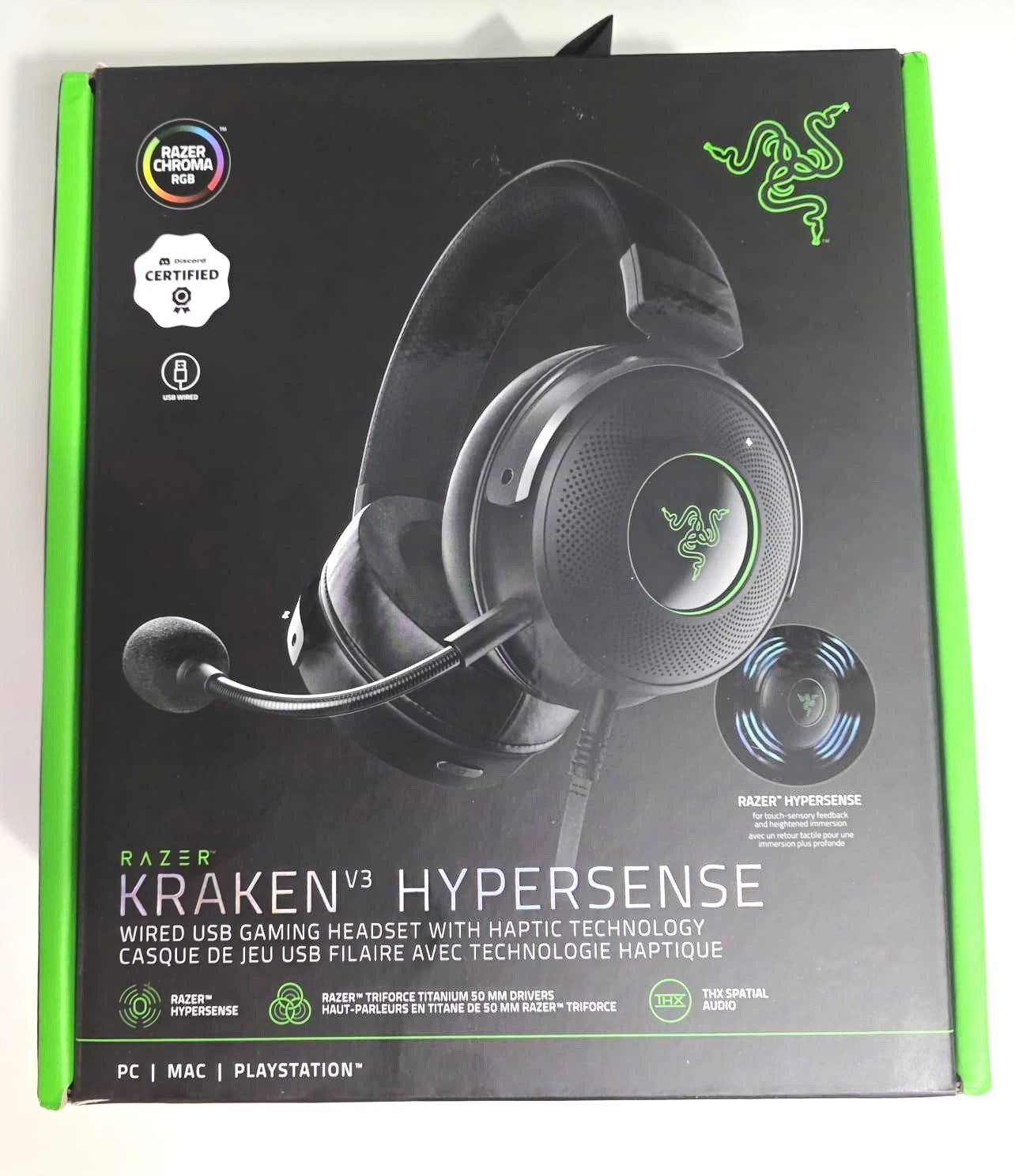 Razer Kraken V3 HyperSense Wired USB Gaming Headset – Black – NEW