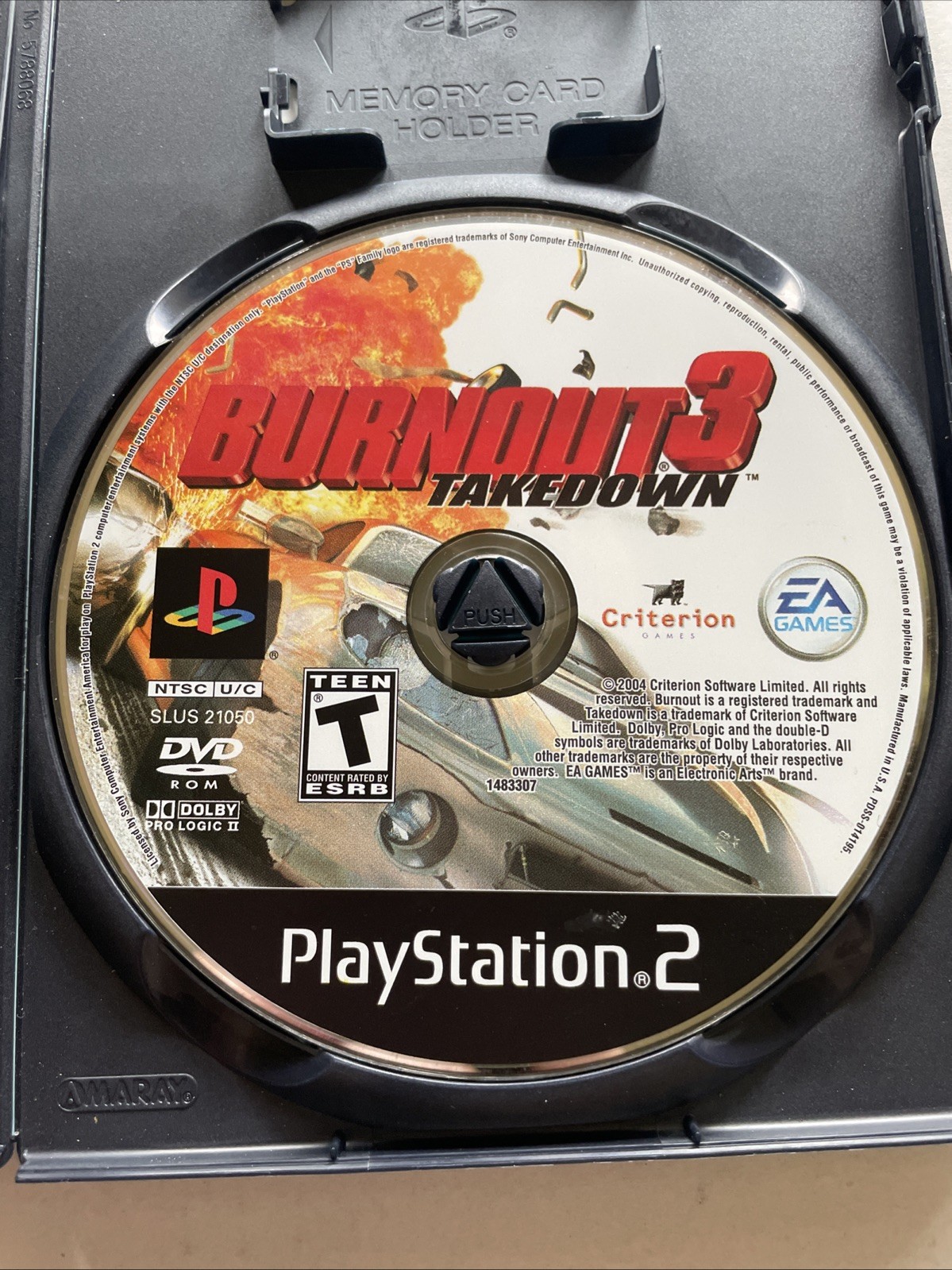 PLAYSTATION 2 PS2 BURNOUT 3 TAKEDOWN! TESTED & WORKS! NO MANUAL! BLACK LABEL! VG