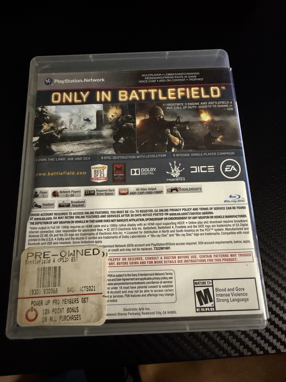 Battlefield 4 PlayStation 3 Action Adventure Complete