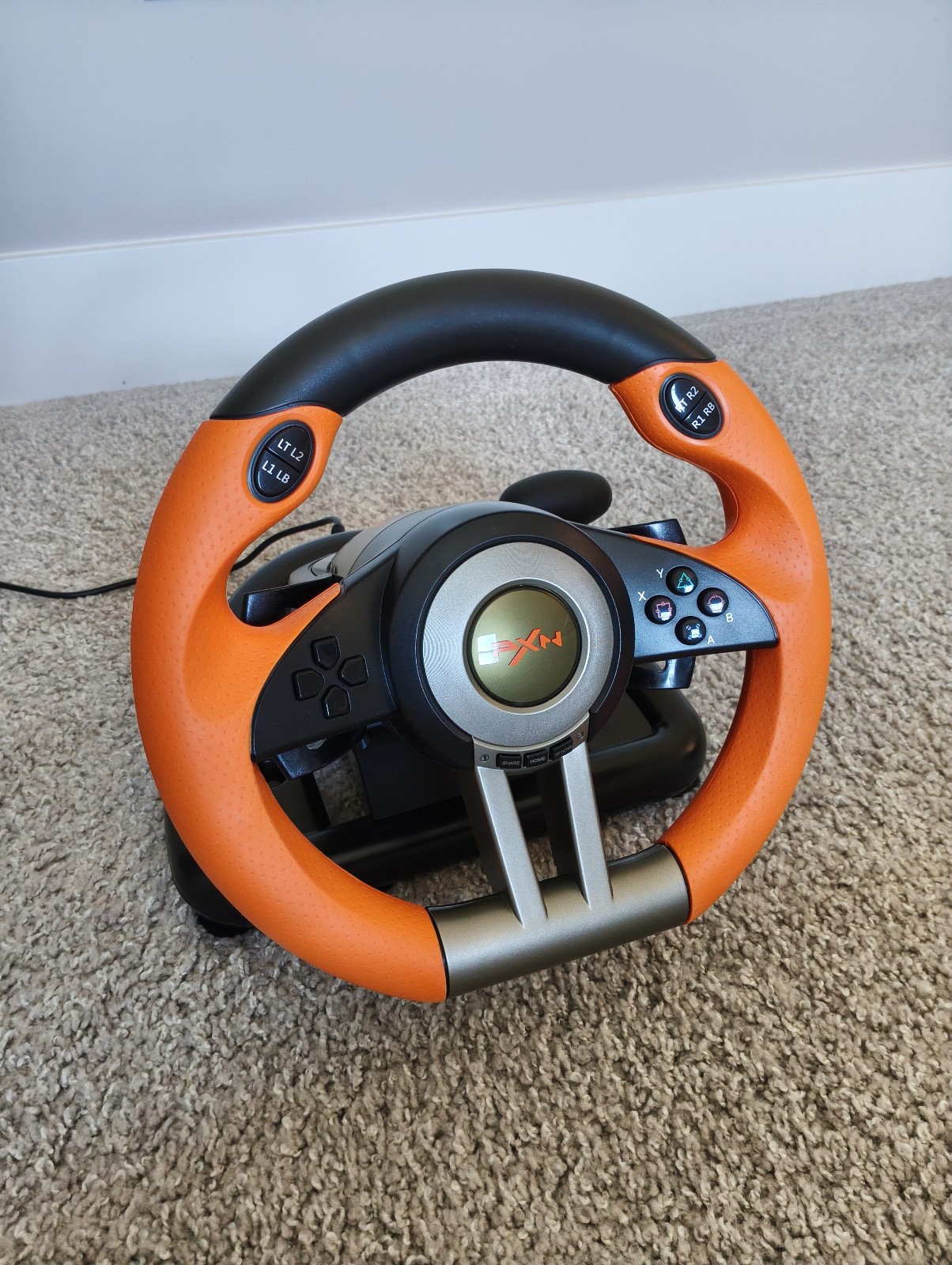 PXN V3 Pro USB Racing Game Controller Wheel With Pedals (Orange)