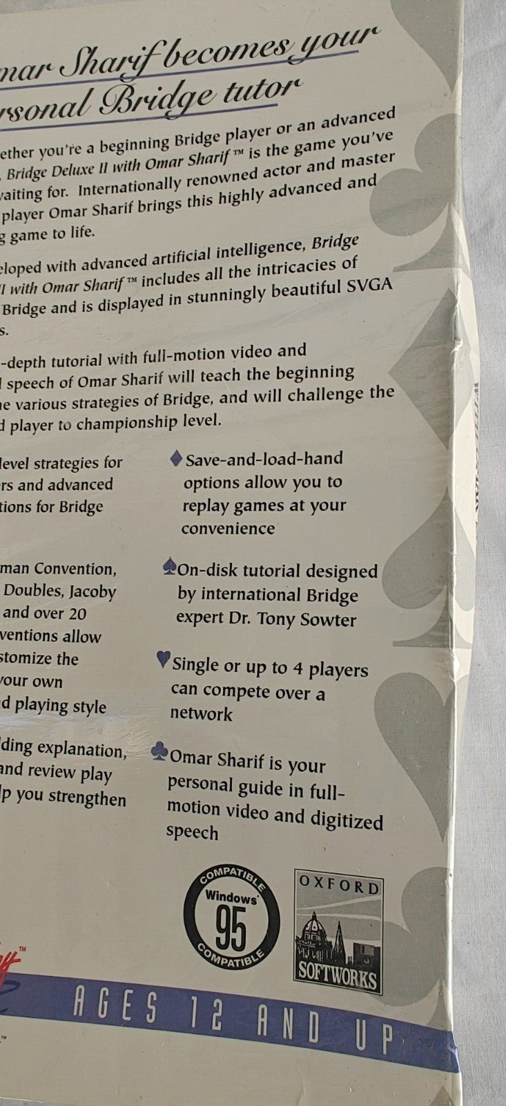 Bridge Deluxe II With Omar Sharif (PC Windows 95, CD-ROM) Interplay Productions