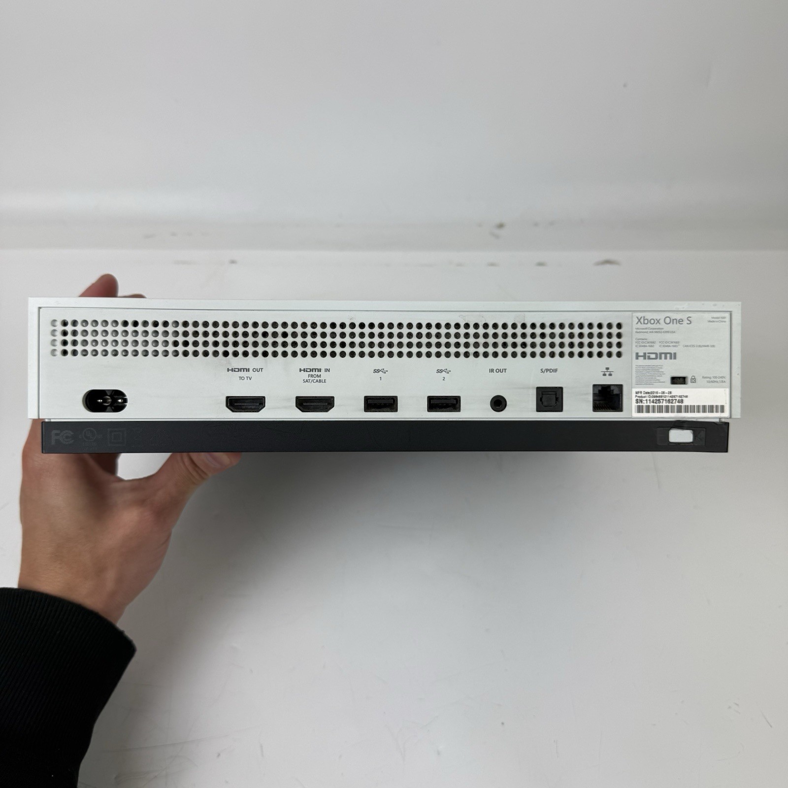 Microsoft Xbox One S White Console Blu-Ray Compatible No Cords