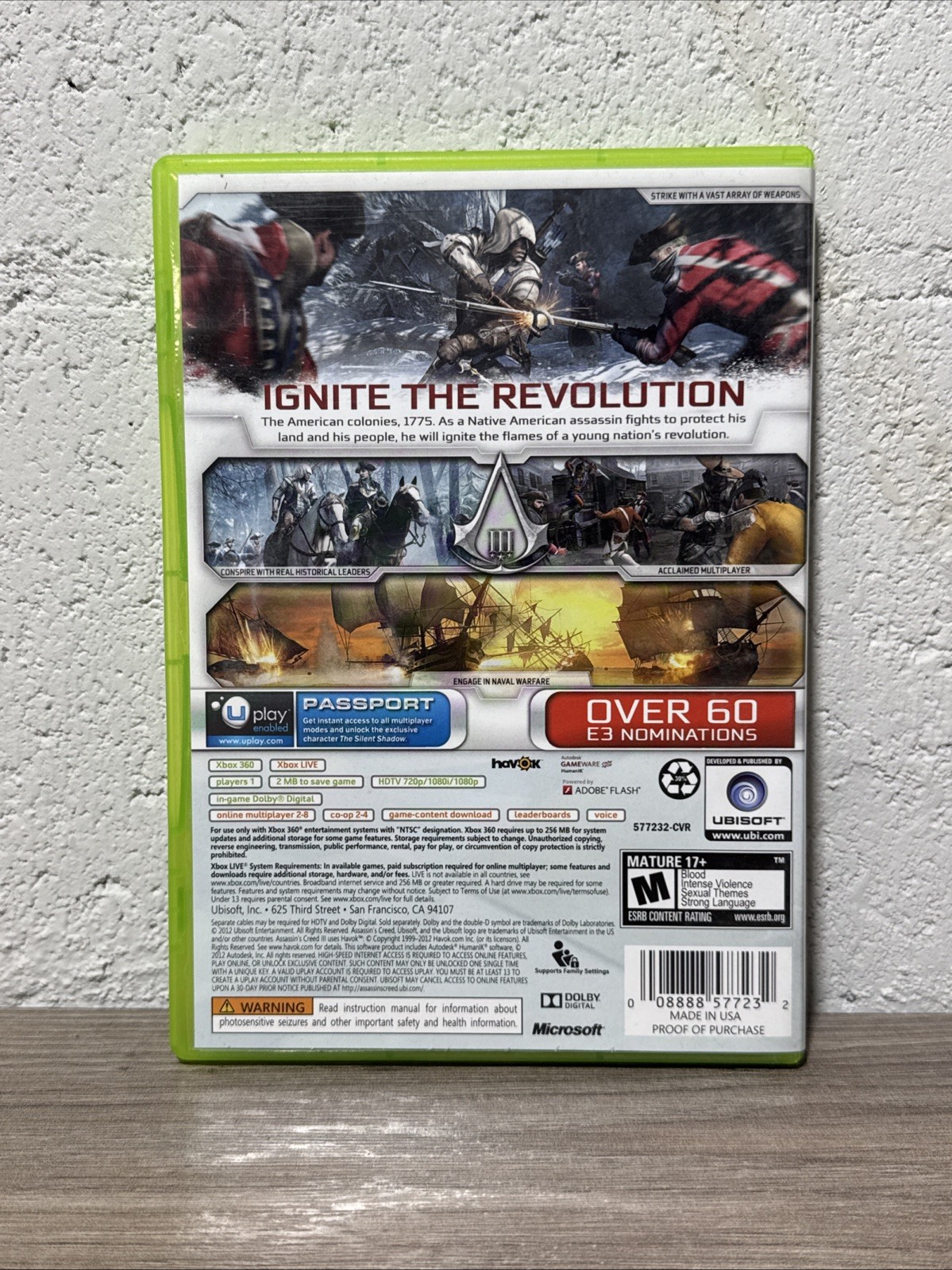 Assassin’s Creed III 3 (Microsoft Xbox 360, 2012) CIB