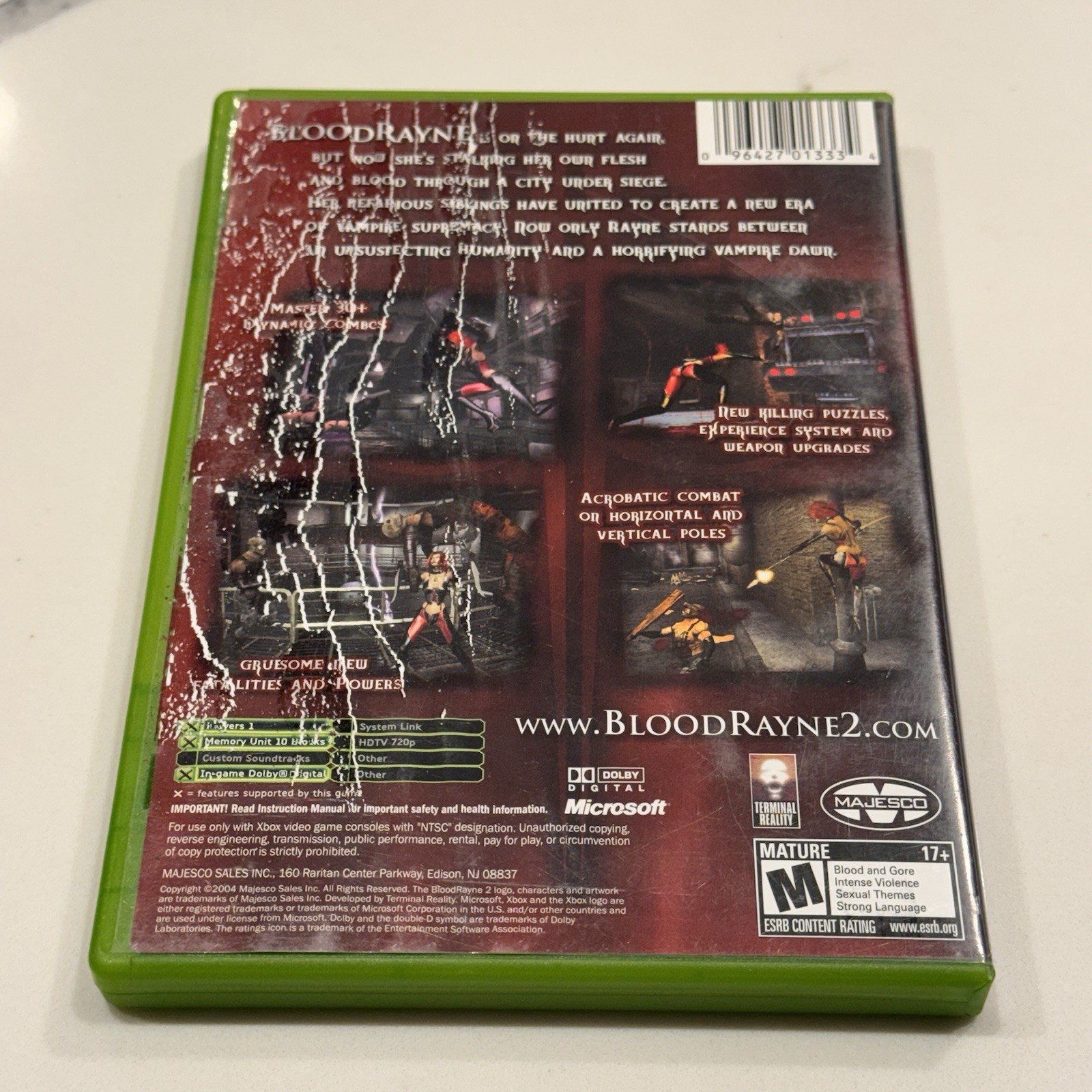 BloodRayne 2 (Microsoft Xbox, 2004) No Manual TESTED