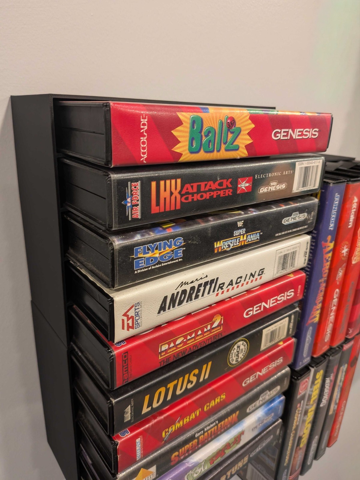 Wall Mount Storage System for Complete in Box (CIB) SEGA Genesis Video Games