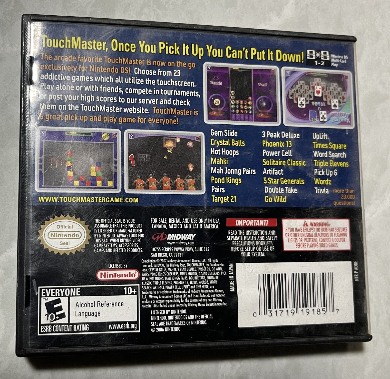 Nintendo DS TouchMaster (Nintendo DS, 2007) Complete GOOD