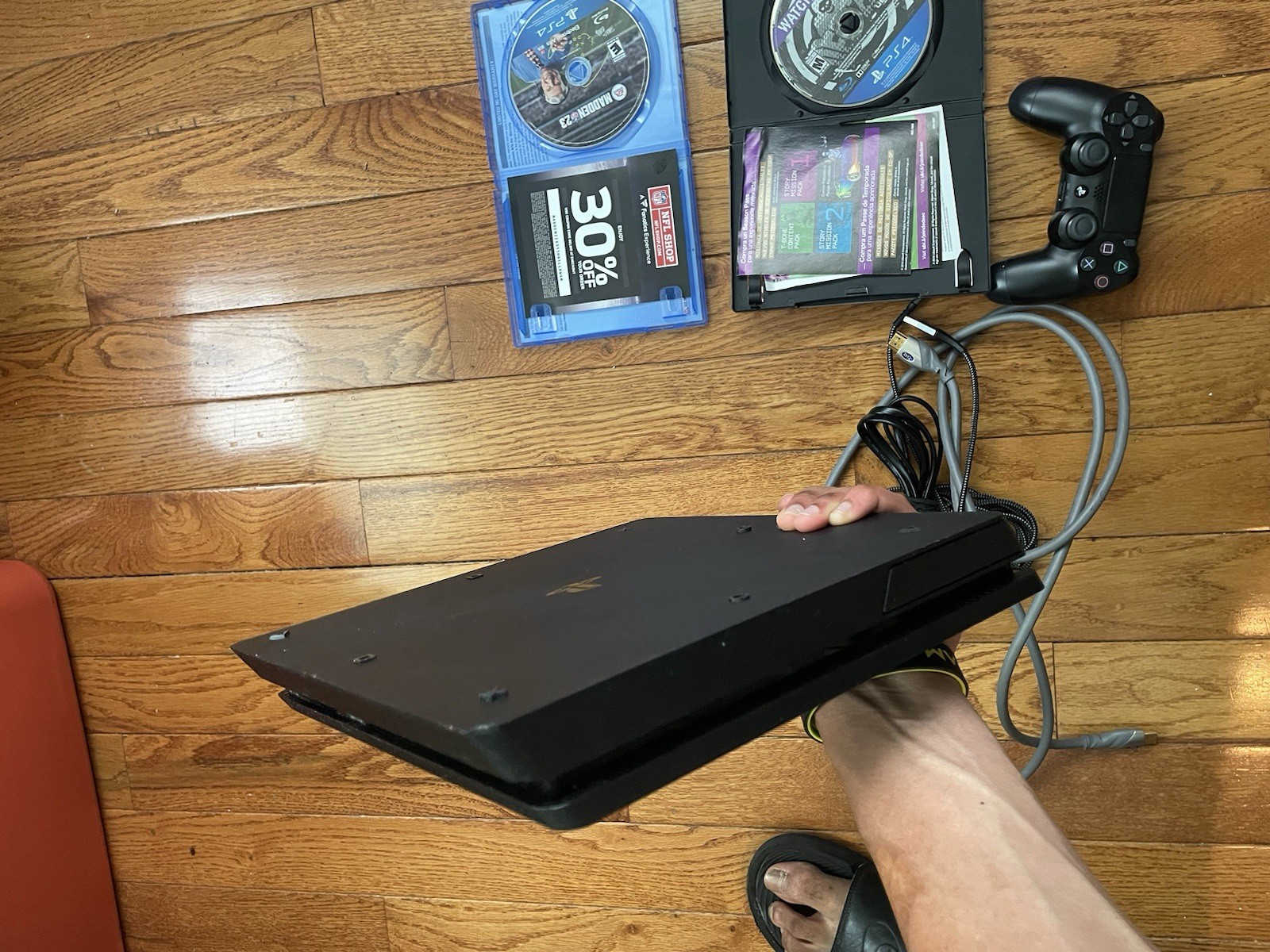 Sony PlayStation 4 Slim 500GB Black Console with Original Controllers and Games