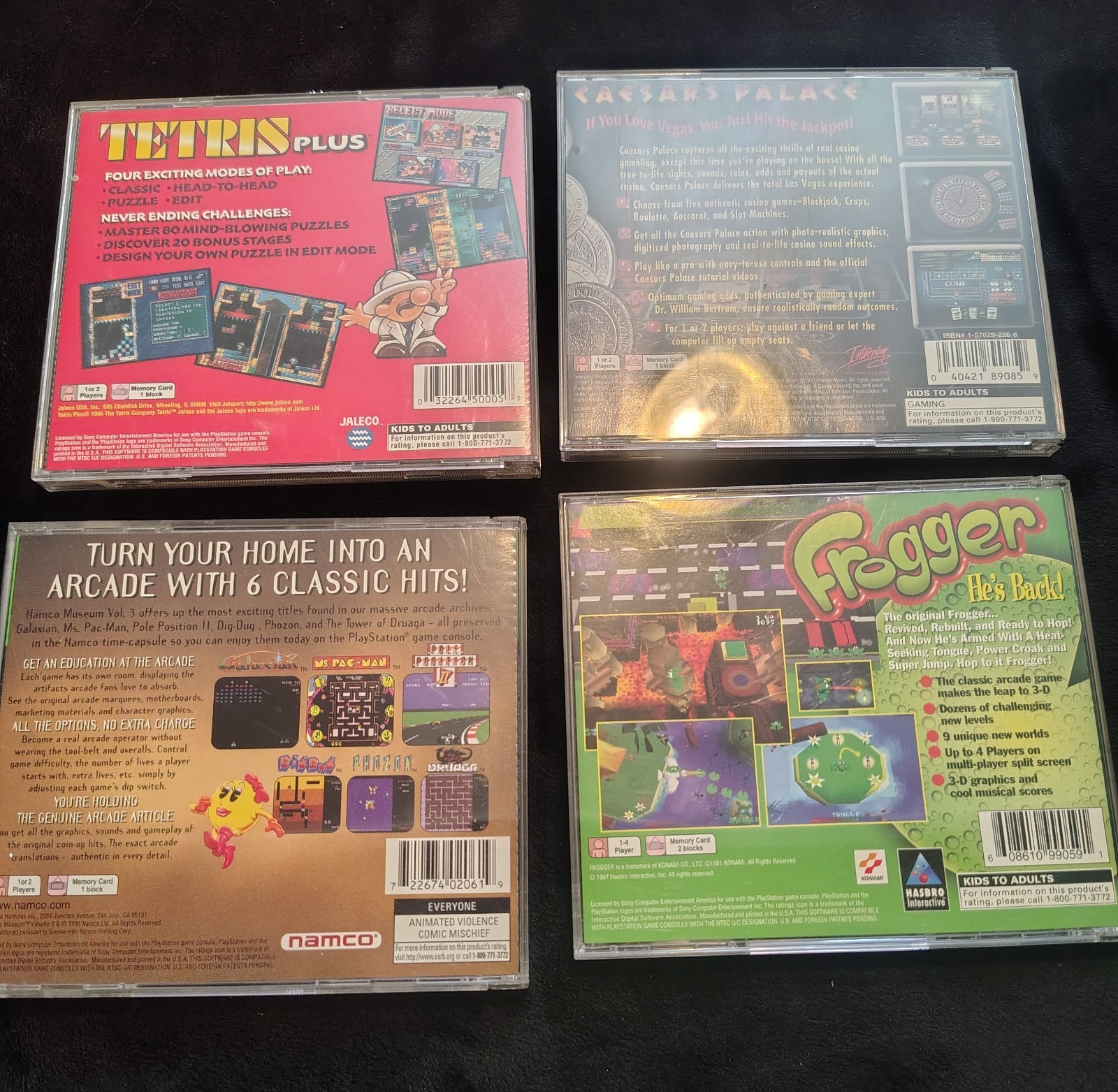 Lot of 4 Namco Museum Vol 3 PlayStation Frogger Caesars Palace Tetris Plus