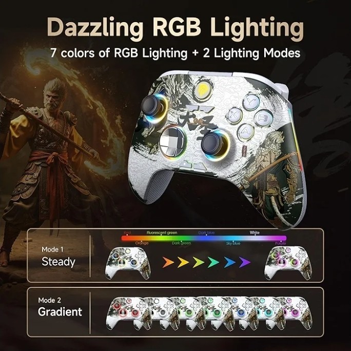 EasySMX X15 Wireless Controller RGB Hall Effect PC Switch Android w/ USB Fob