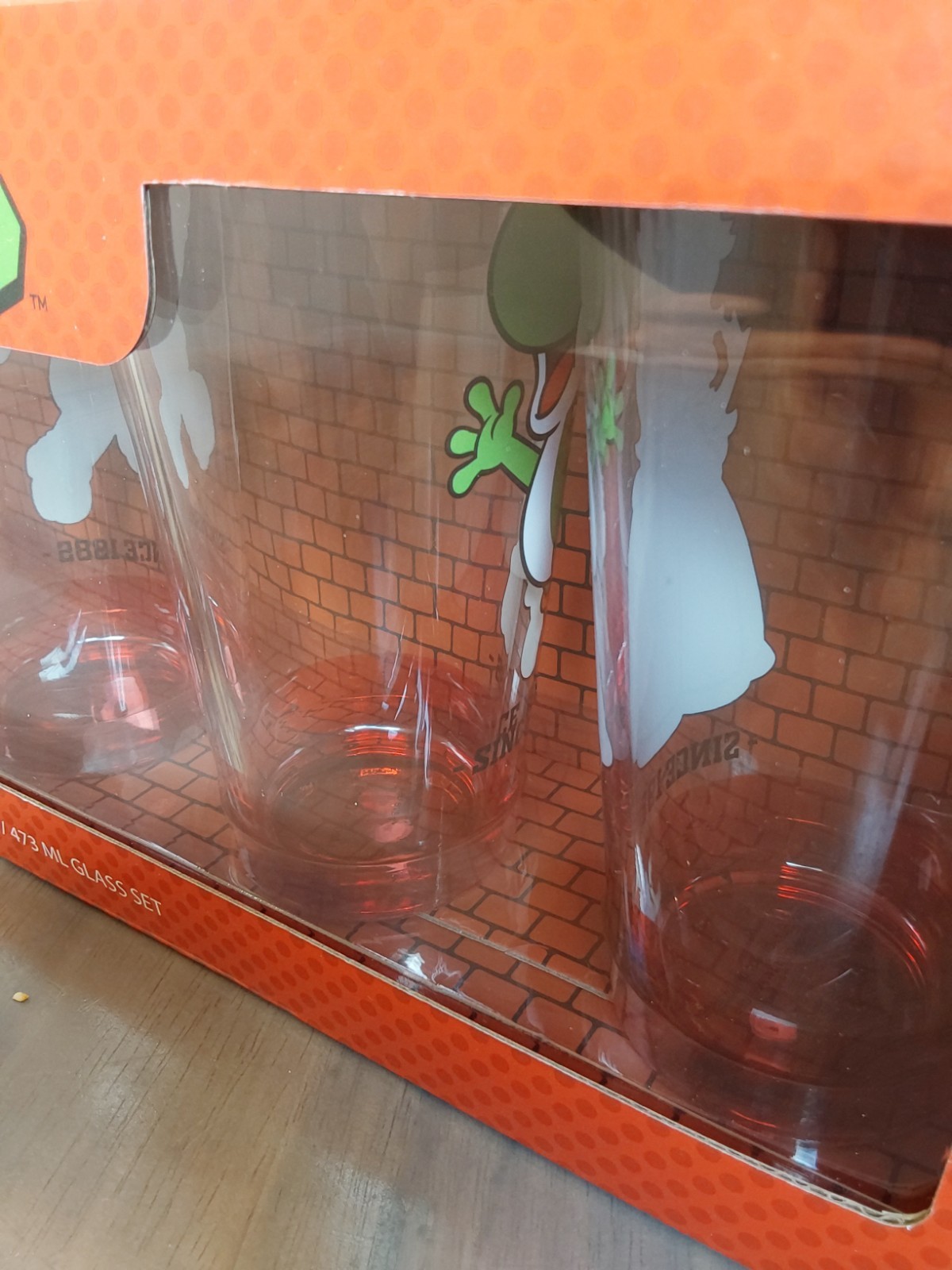 Super Mario Collectible Glass Set 16 FL OZ Set of 4 **RARE GameStop Special**