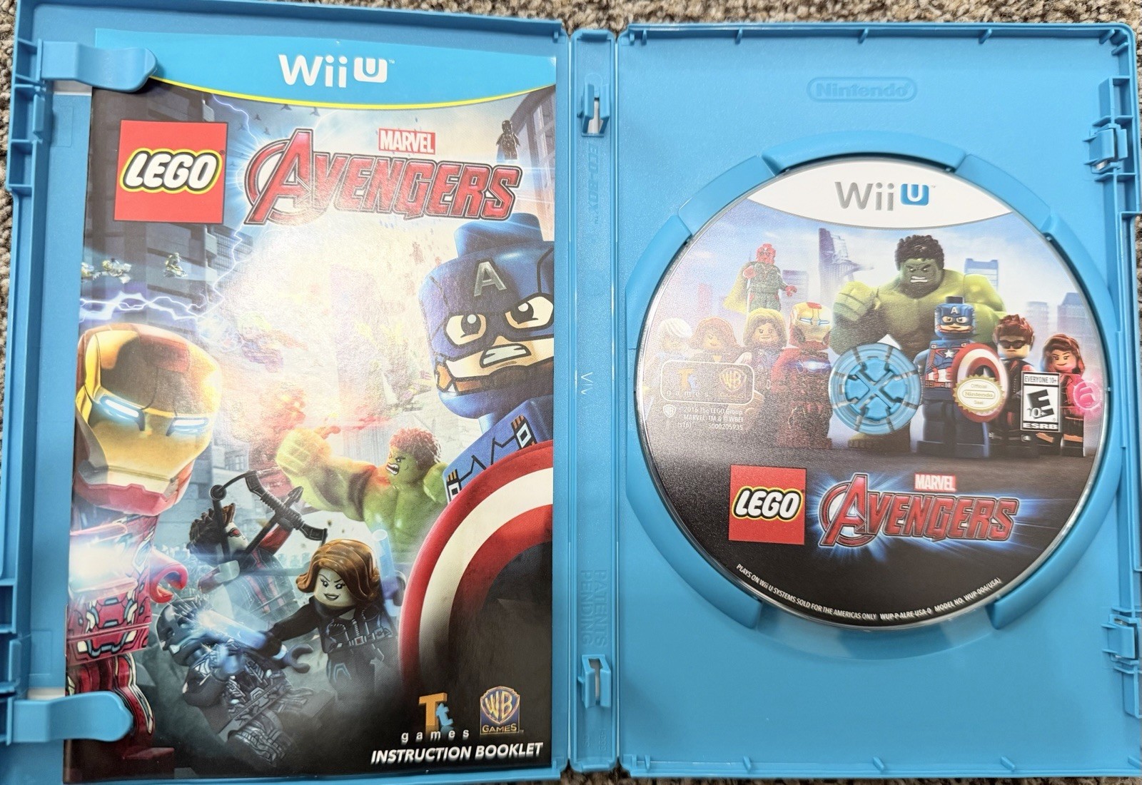 LEGO Marvel’s Avengers (Nintendo Wii U, 2016) CIB Captain America Hulk Iron Man