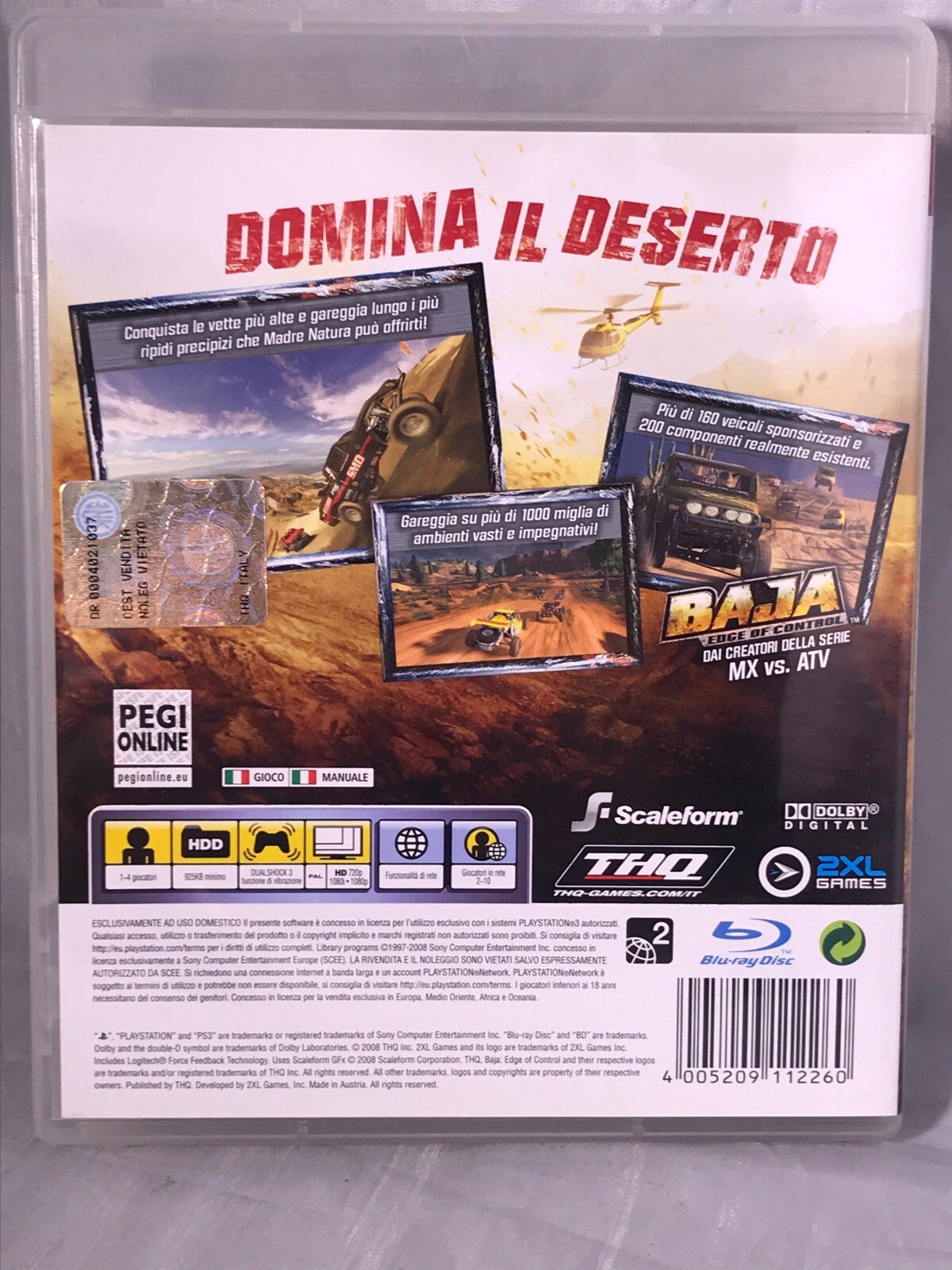 Baja Edge Of Control Ps3 Region 2 Italy Version Sony Collectable Brand New Seale