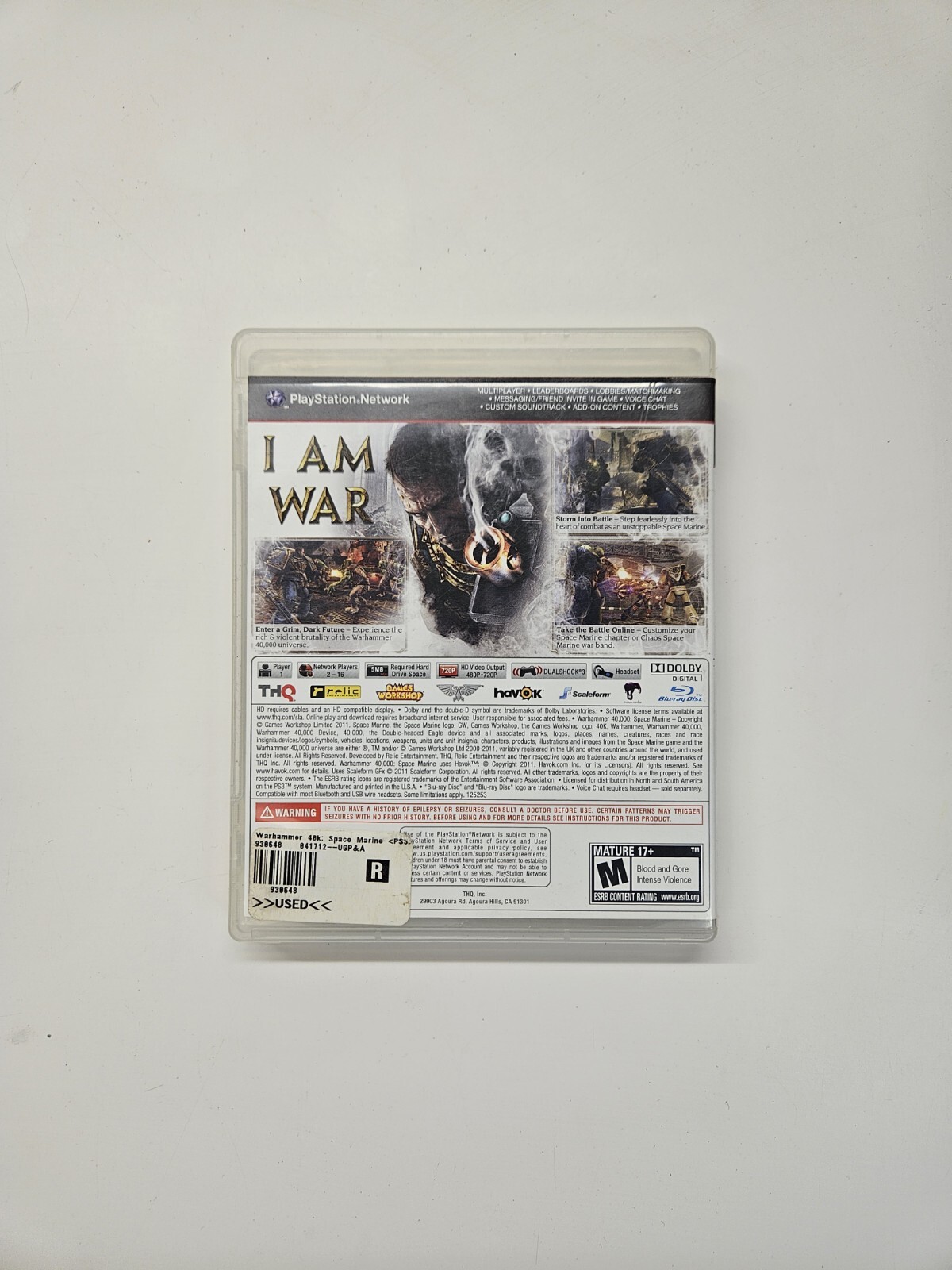 Warhammer 40,000: Space Marine (Sony PlayStation 3, 2011)