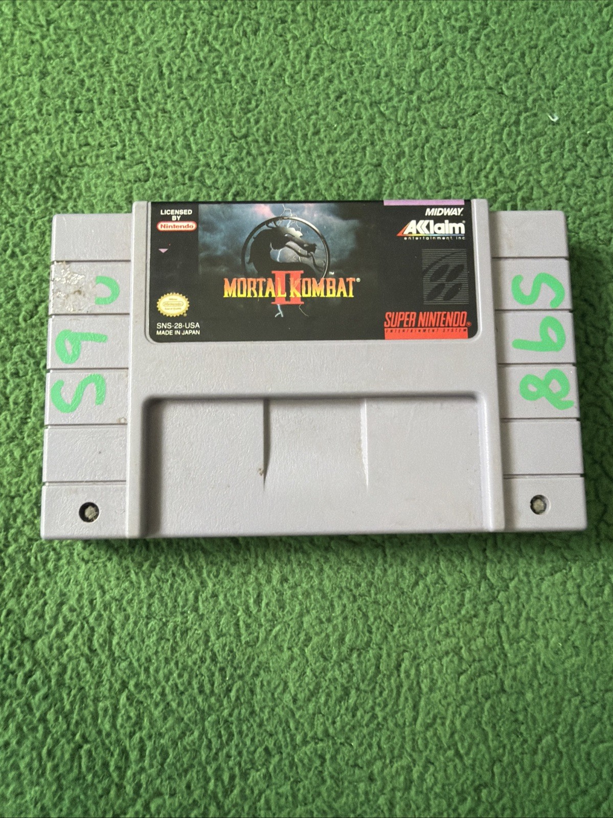 Mortal Kombat II (Super Nintendo SNES, 1992) Cartridge Only Tested Working SNES