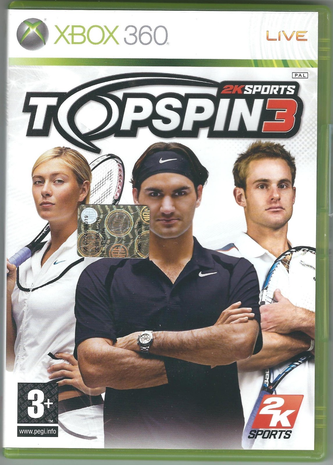 ITALY – Top Spin 3 XBox 360 Live Video Game – MARIA SHARAPOVA – ROGER FEDERER
