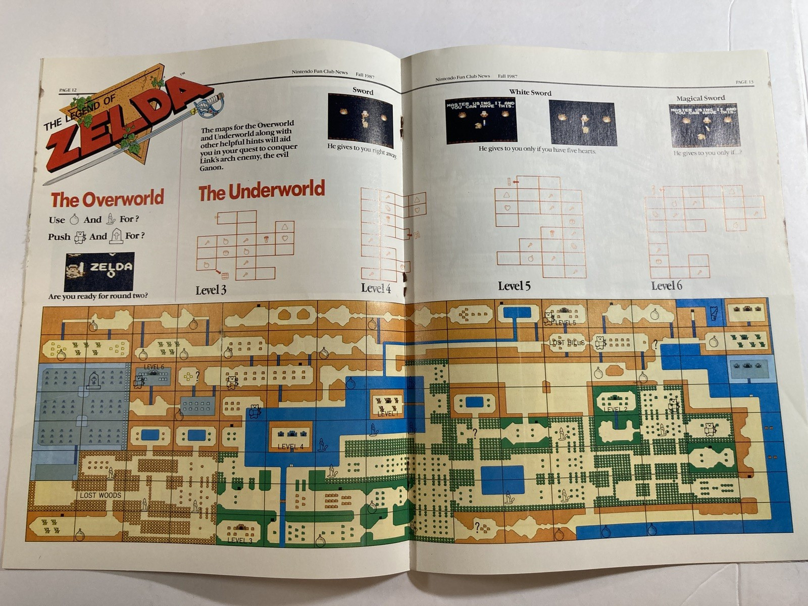 Nintendo Fun Club News Volume 1 Issue #3 Fall 1987 Legend of Zelda -RARE – Look!