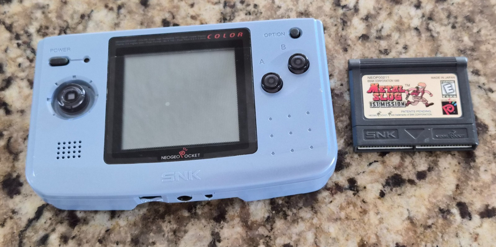 Neo Geo Pocket Color Blue Handheld Console Metal Slug 1st Mission Game Tested!