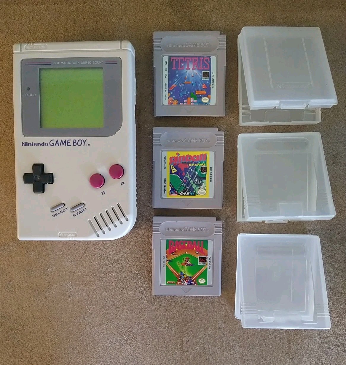 Original Nintendo Game Boy – Handheld System – Gray- Includes 3 Original games