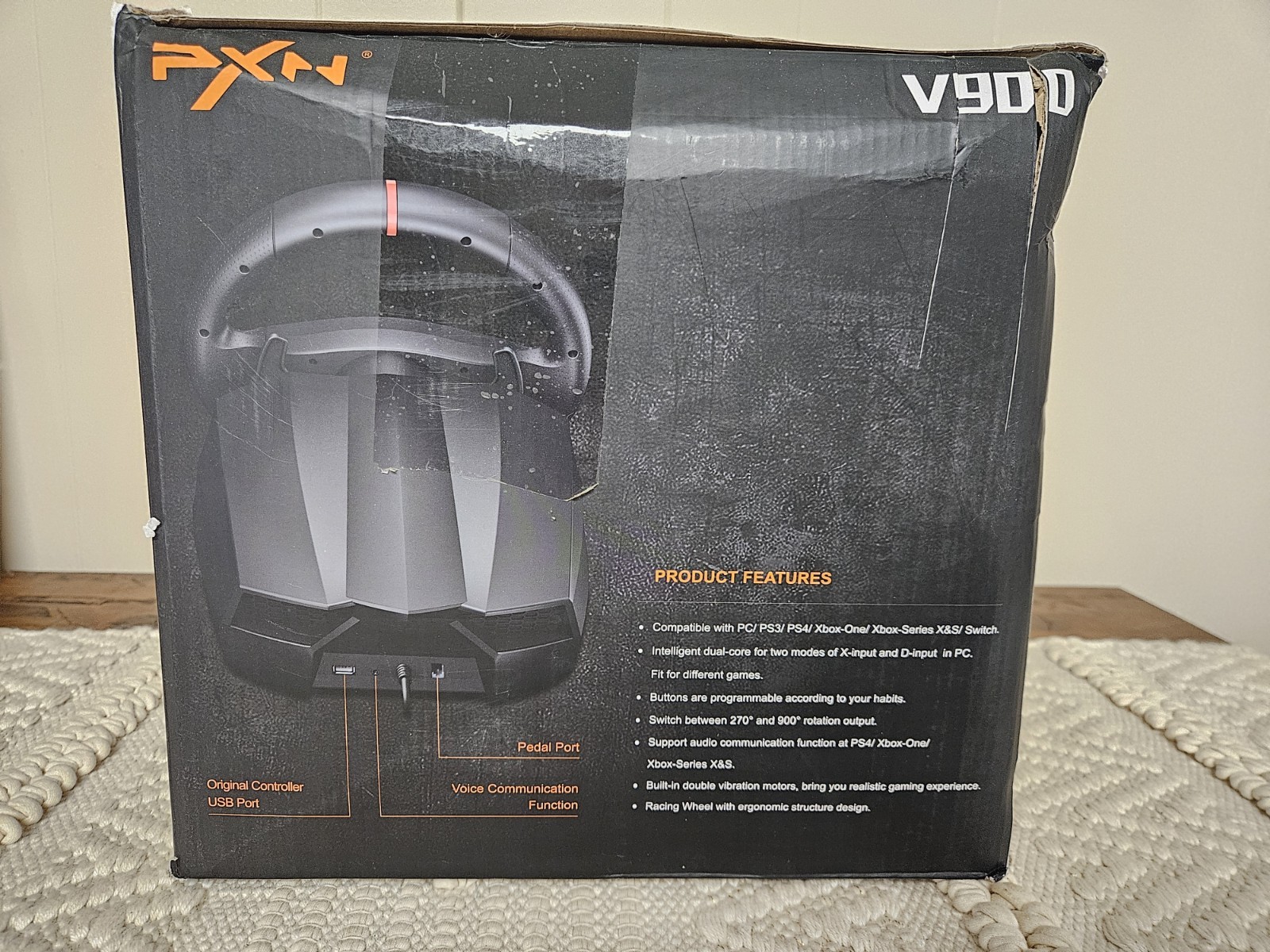 PXN V900 GAMING RACING STEERING WHEEL & PEDAL PS3/PS4/SWITCH/XBOX ONE X|S/PC