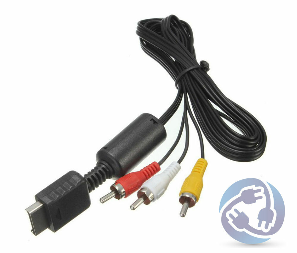 LOT 10X AV Video Audio RCA Composite Cable Cord for Sony Playstation PS1 PS2 PS3
