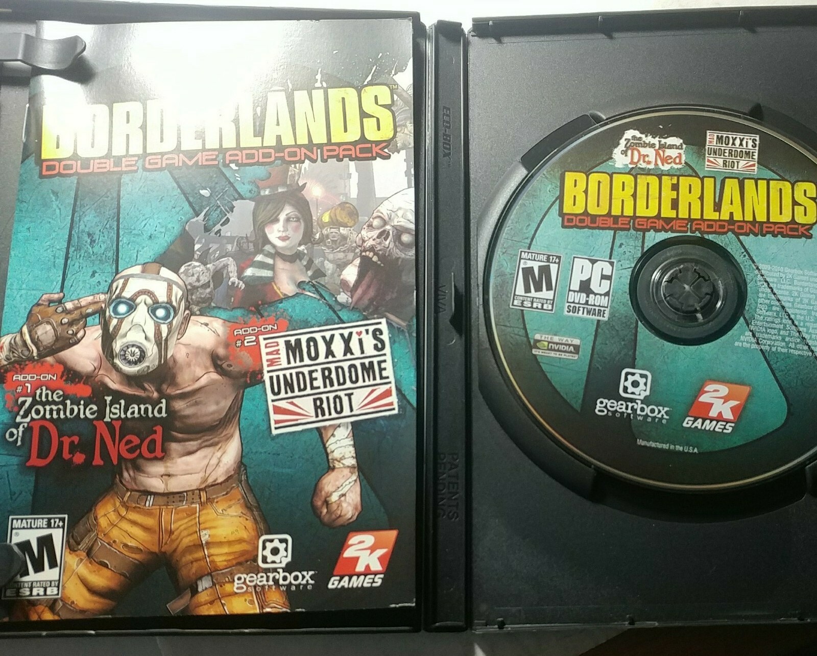 Borderlands Double Game Add-On Pack: Zombie Island/Mad Moxxi-PC DVD ROM-Rated M