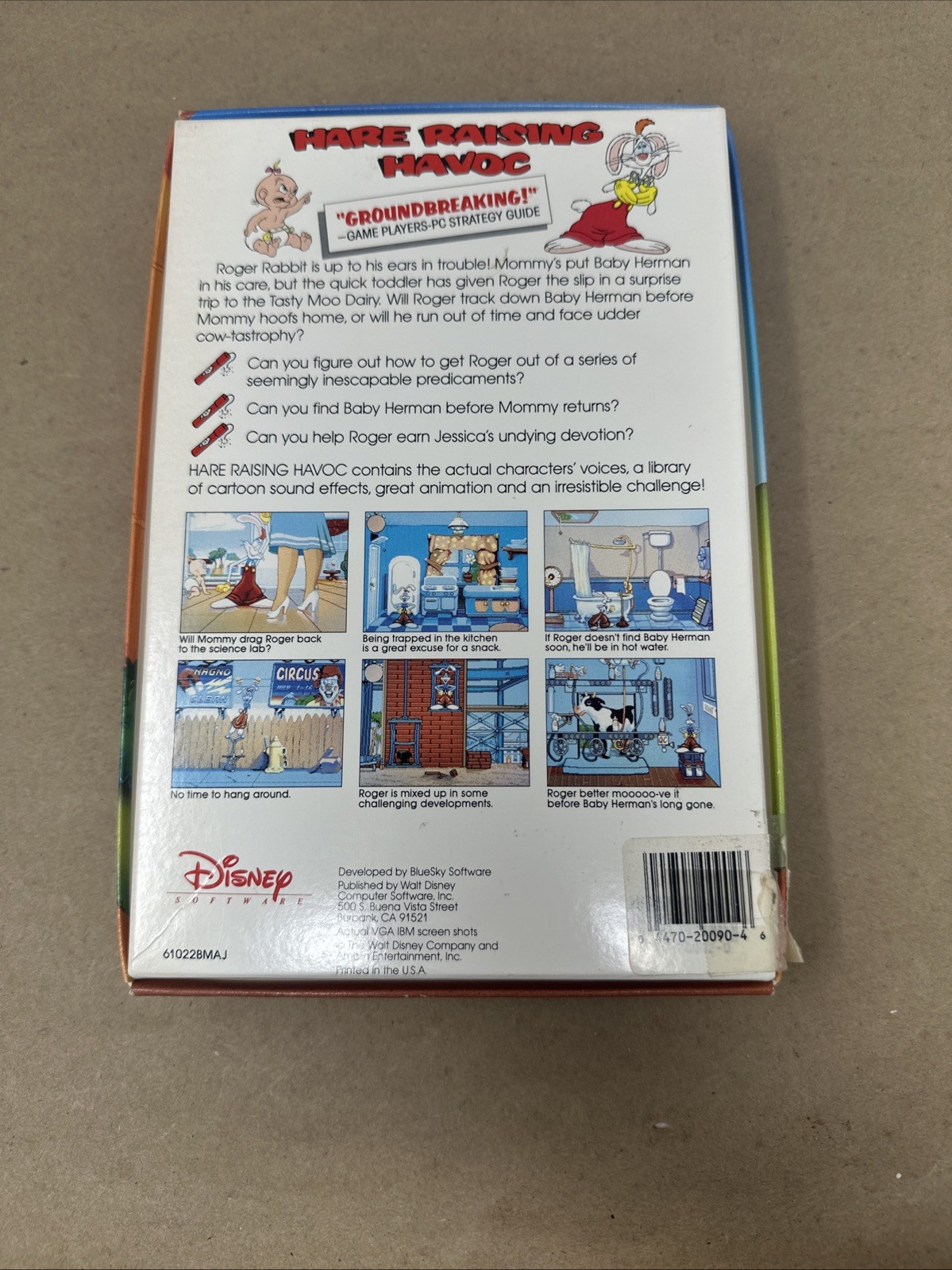 Roger Rabbit Hare Raising Havoc AMIGA 500 2000 Game 1991 RARE COMPLETE In BOX