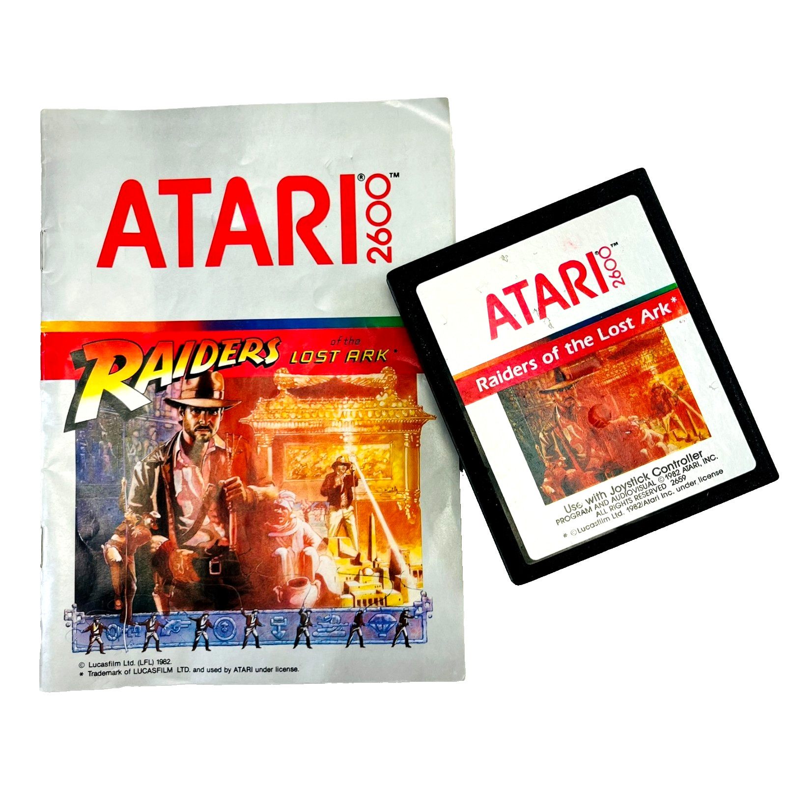 Raiders of the Lost Ark Atari 2600 Cartridge w/ Manual VTG 1980s Retro Gaming