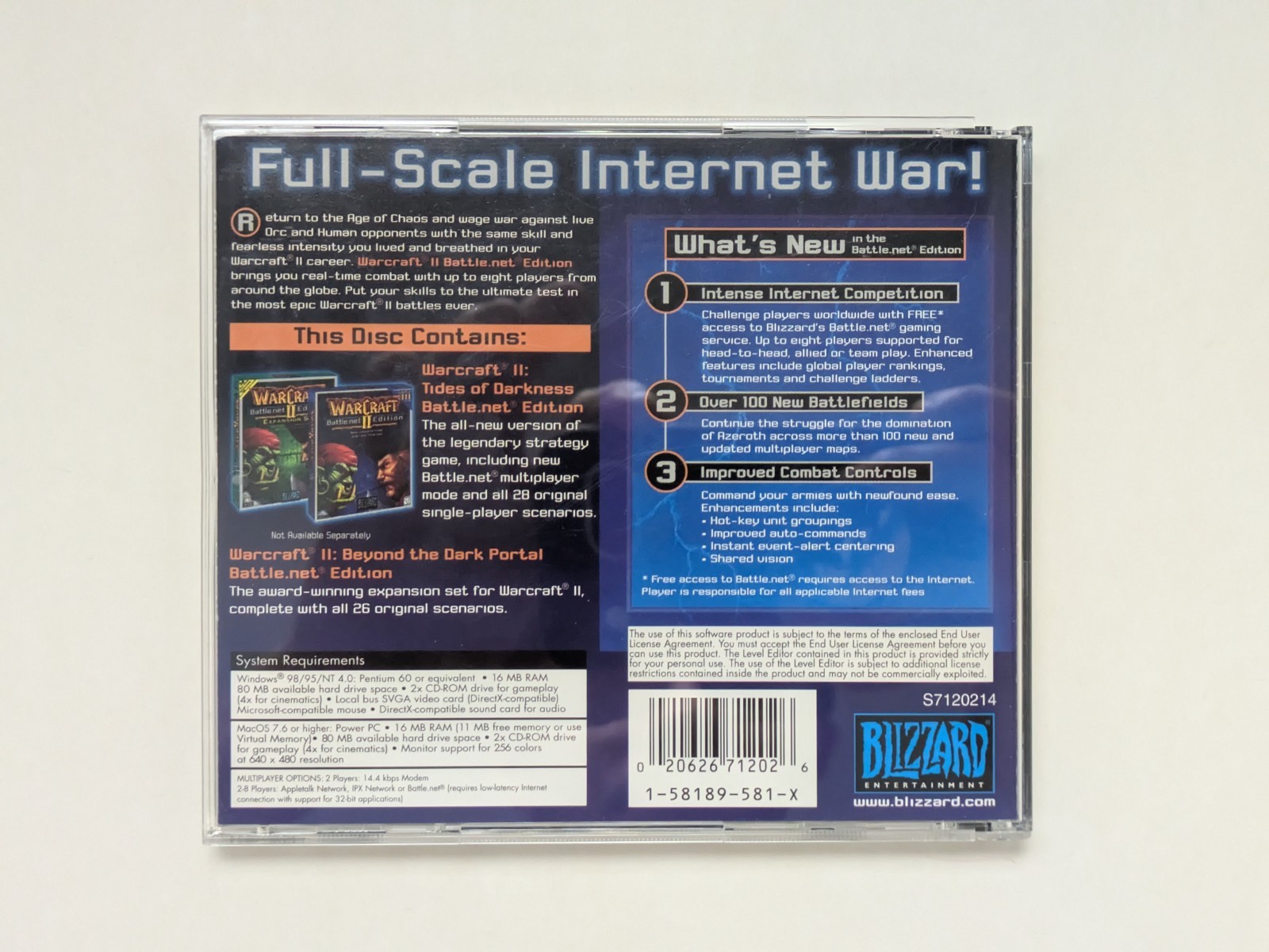 WarCraft II 2 Battle Chest (Windows/Mac, 1999) Big Box – Incomplete – Read