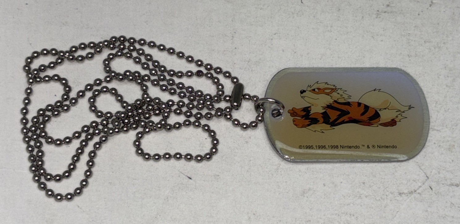 Pokemon Arcanine Dog Tag 28” Ball Chain