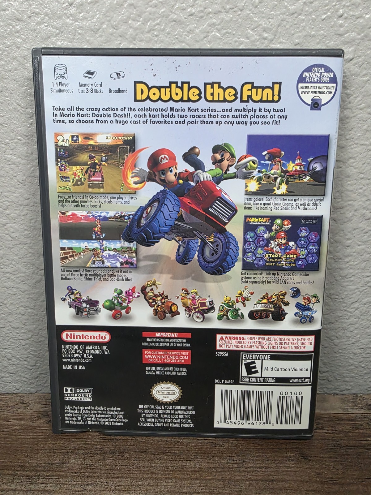 Nintendo GameCube Console Bundle Mario Kart Double Dash Set Black Tested Lot