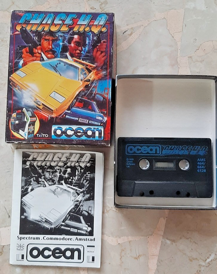 amstrad cpc 464 cassette Chase HQ by Ocean software big box