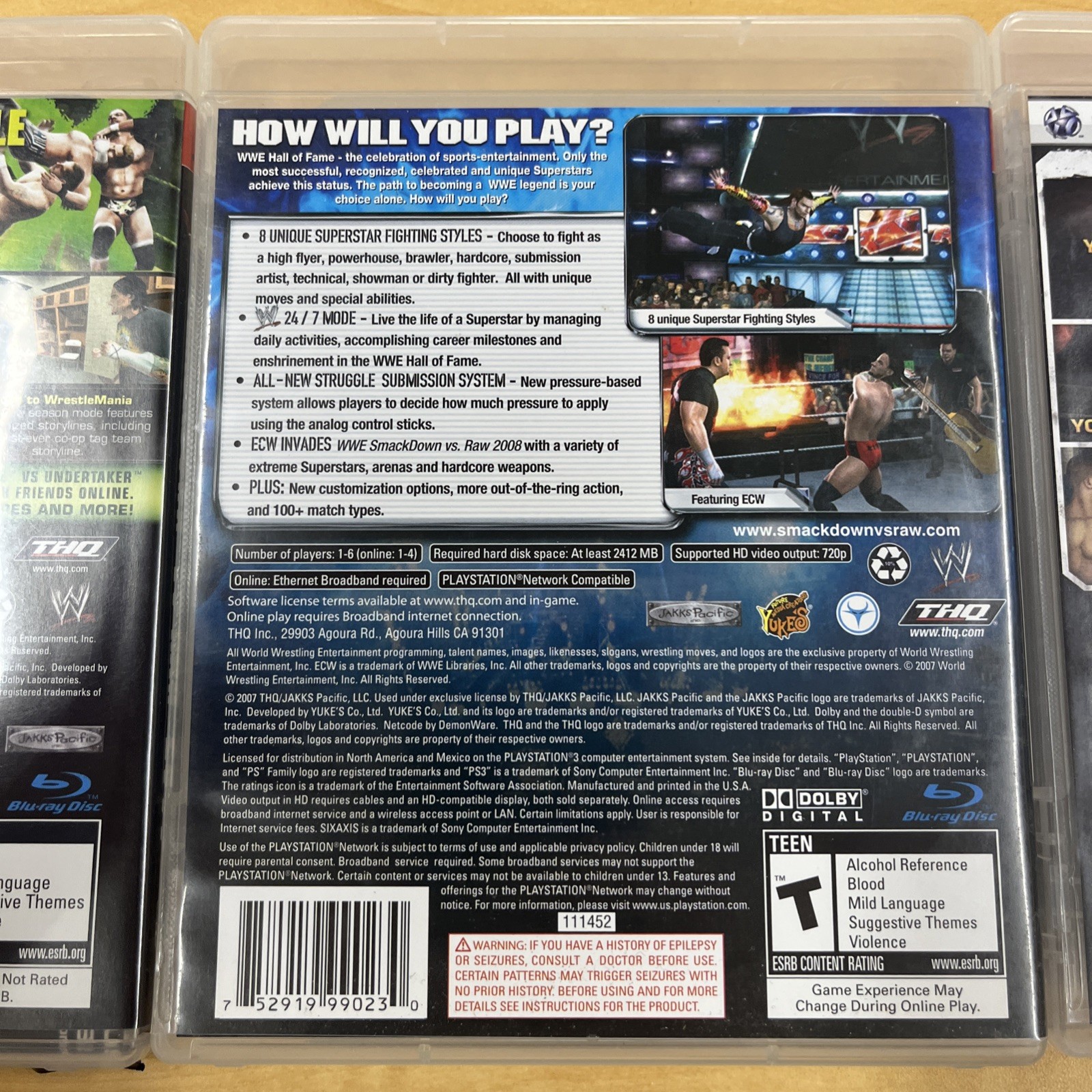 Smackdown vs Raw 2008 2009 2010 PS3 Playstation Video Games Complete Lot of 3