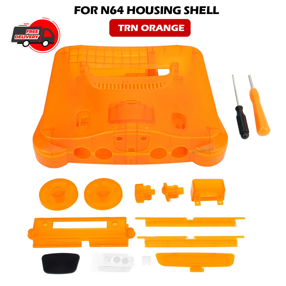 Bitfunx Replacement Shell Case for N64 Nintendo 64 Console Transparent Plastic