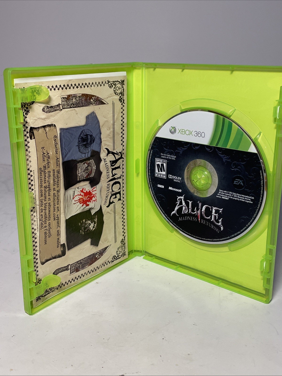 Alice: Madness Returns (Microsoft Xbox 360, 2011) TESTED & WORKING With Insert