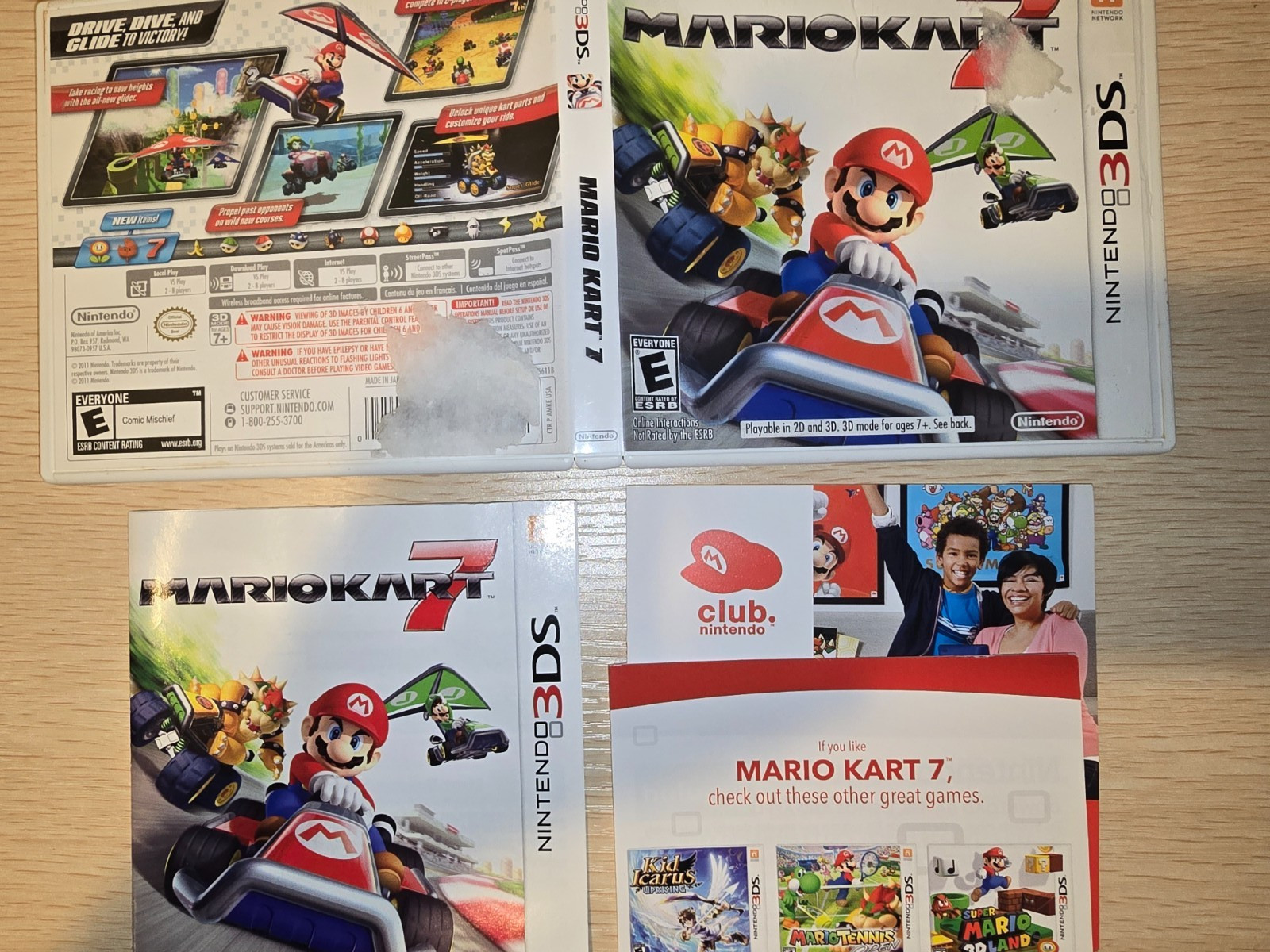 Case and Manual Only NO GAME Mario Kart 7 Nintendo 3DS Authentic