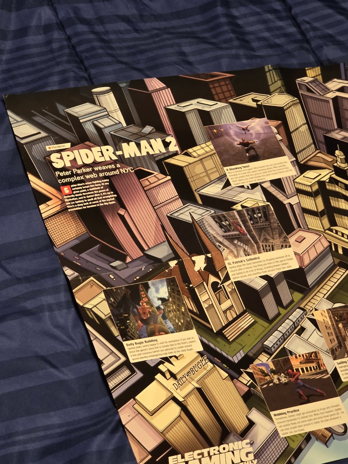 Spider-Man 2 2004 Double Sided EGM Promo Poster Video Game Movie Marvel
