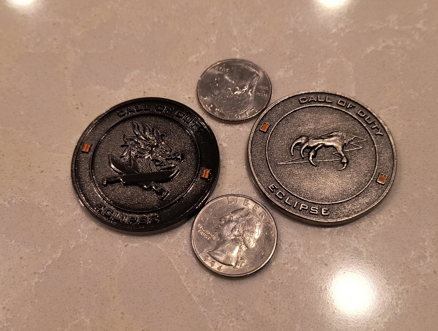 Rclipse 2 Challenge Coins, Call of duty. New In Plastic Pouch