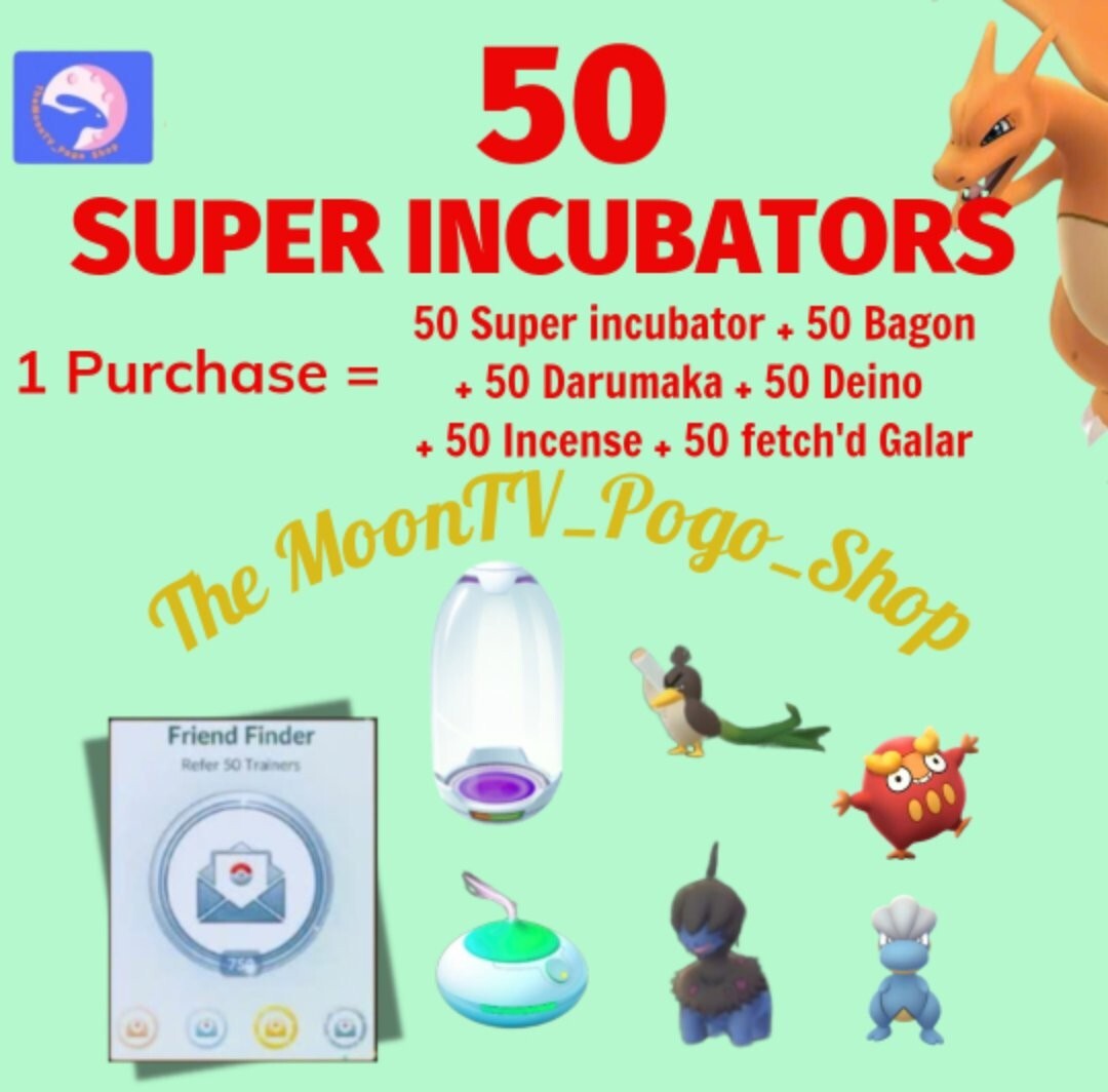 Pokémon Go – 50 SUPER INCUBATOR – FAST SALE – Completed within 24hrs