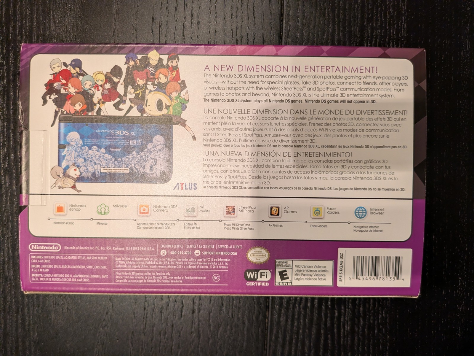 Nintendo 3DS XL Persona Q Shadow of the Labyrinth US Model Excellent Condition