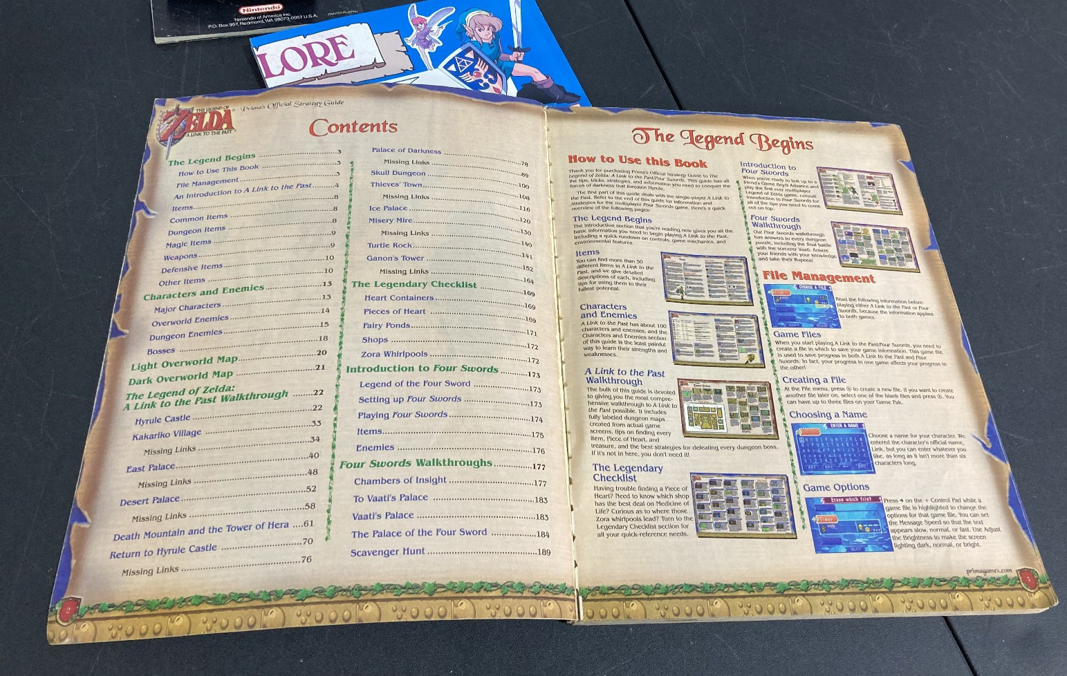 Zelda A Link to the Past Snes Cartridge, Manual, Map, Strategy Guide. Tested