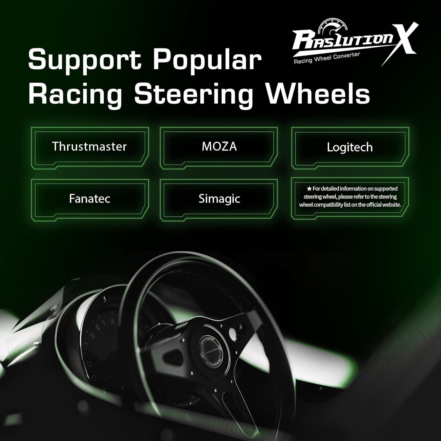 Brook Ras1ution X: Xbox Racing Wheel Converter, Adapter for Series X|S, One 360