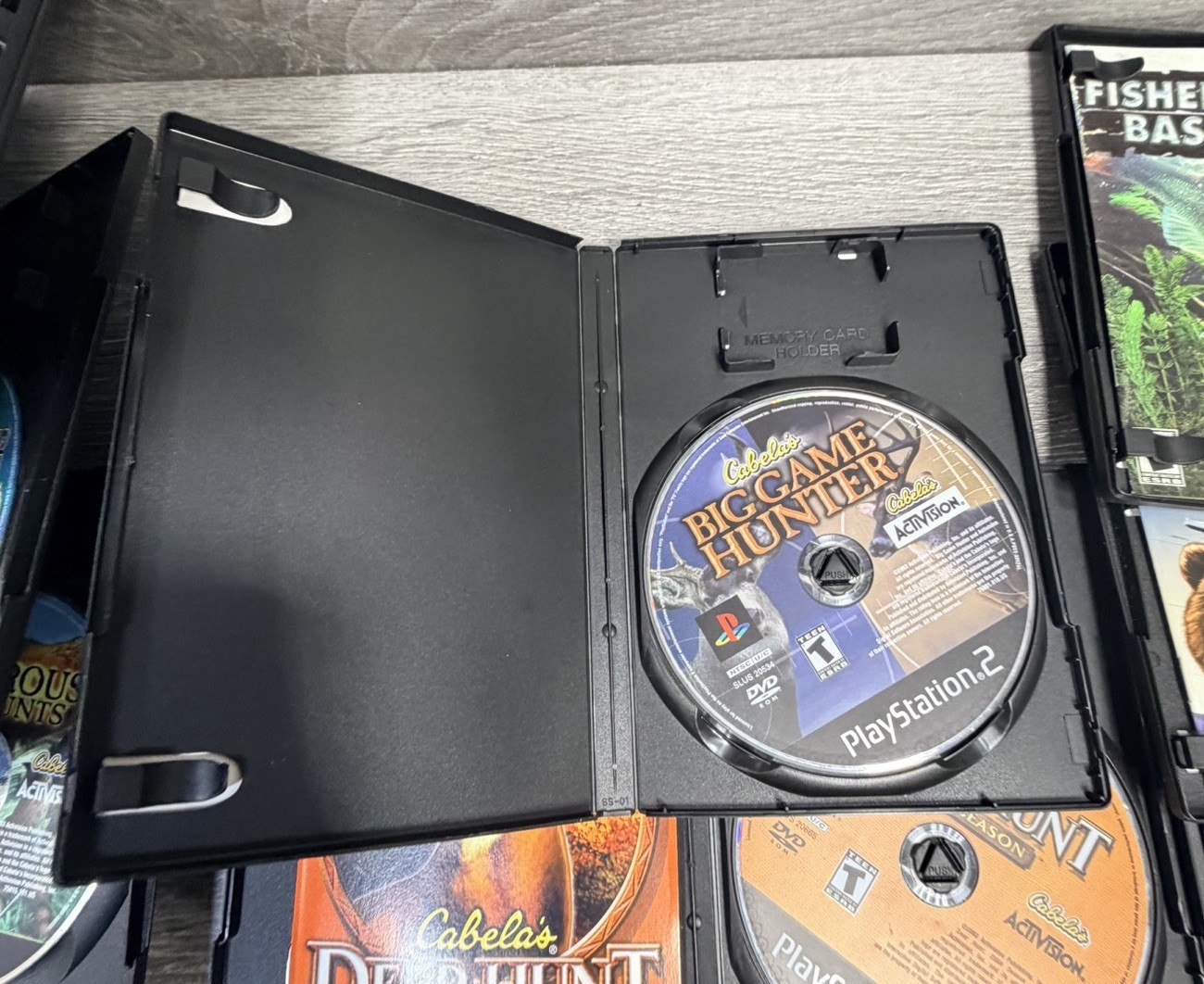 NICE! HUNTING & FISHING Bundle Lot Sony PlayStation 2 PS2 Slim Console Cabela’s